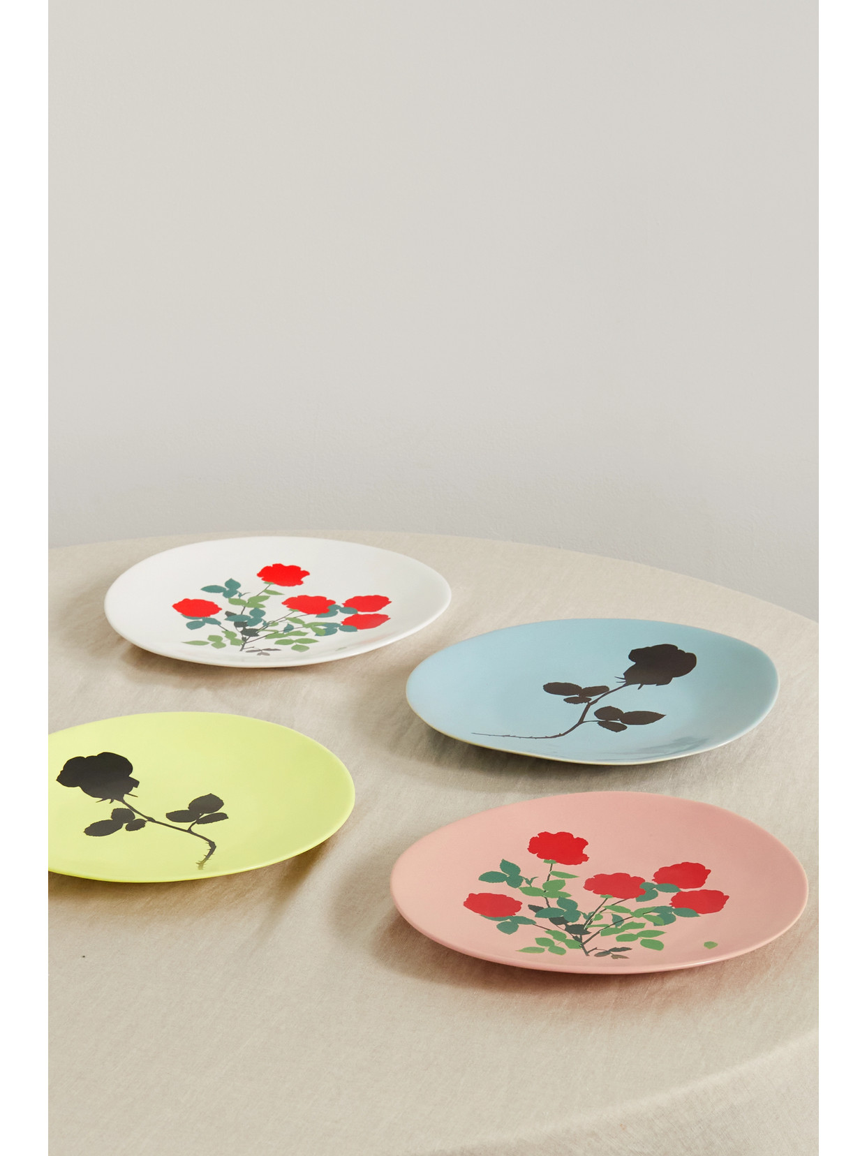 BERNADETTE - Set Of Four 29cm Ceramic Dinner Plates - Blue