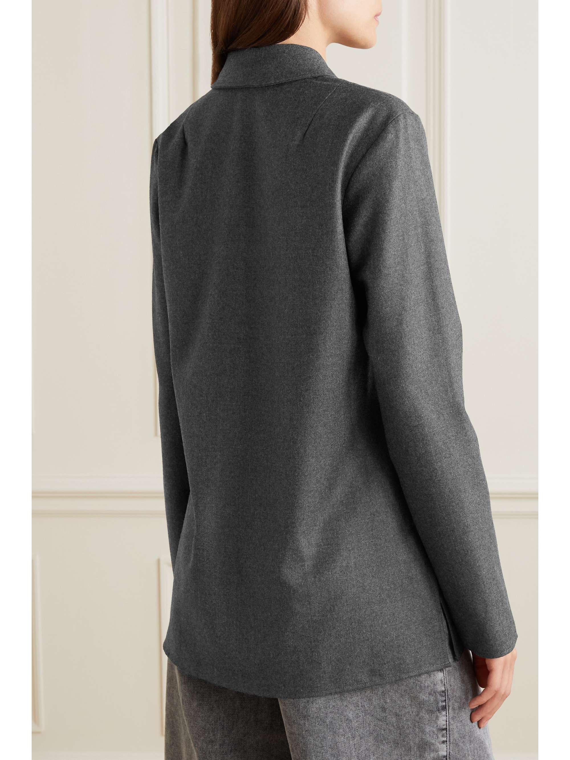 TIBI Double-breasted wool-flannel blazer