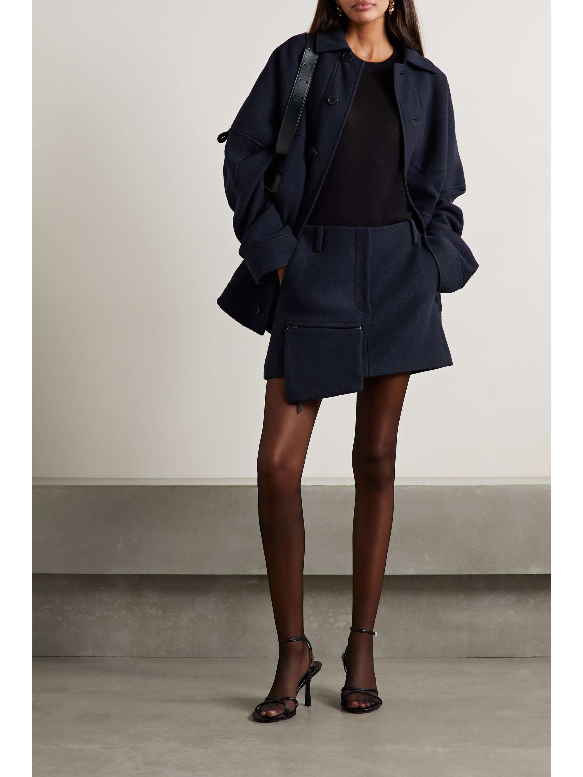 TIBI Wool-blend mini skirt