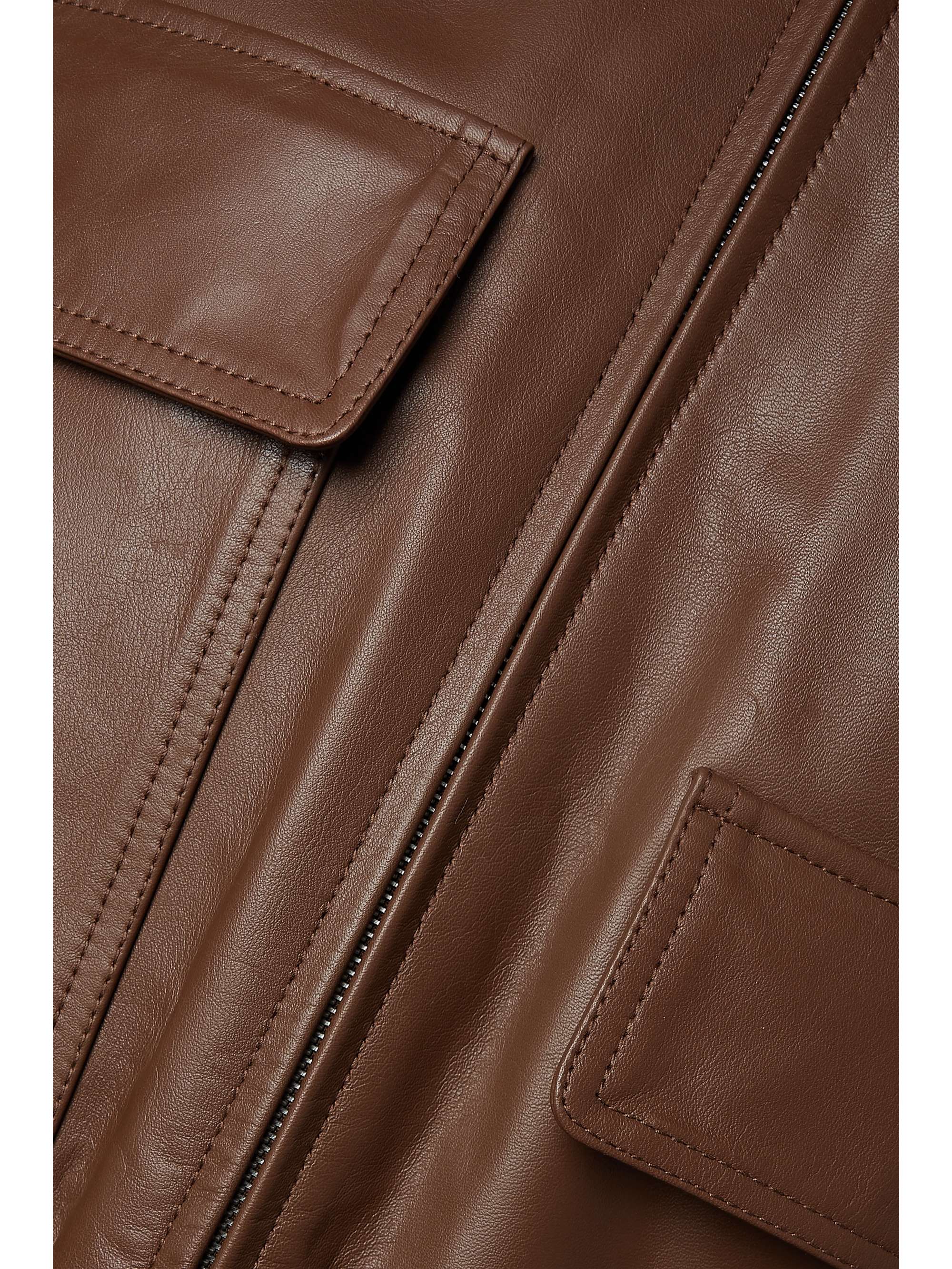 TIBI Oversized leather bomber jacket