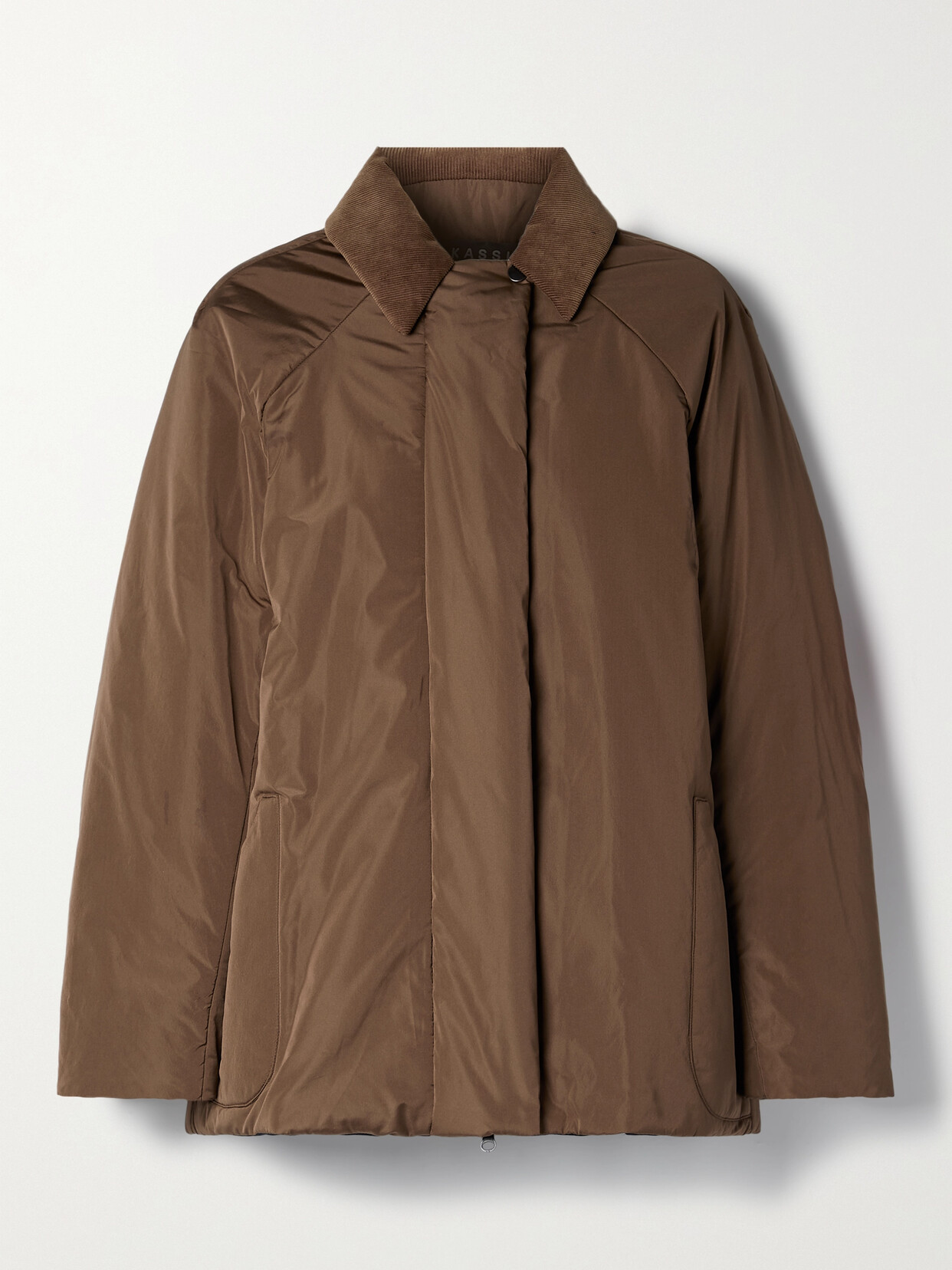 Kassl Editions Corduroy-trimmed Padded Shell Jacket - Brown