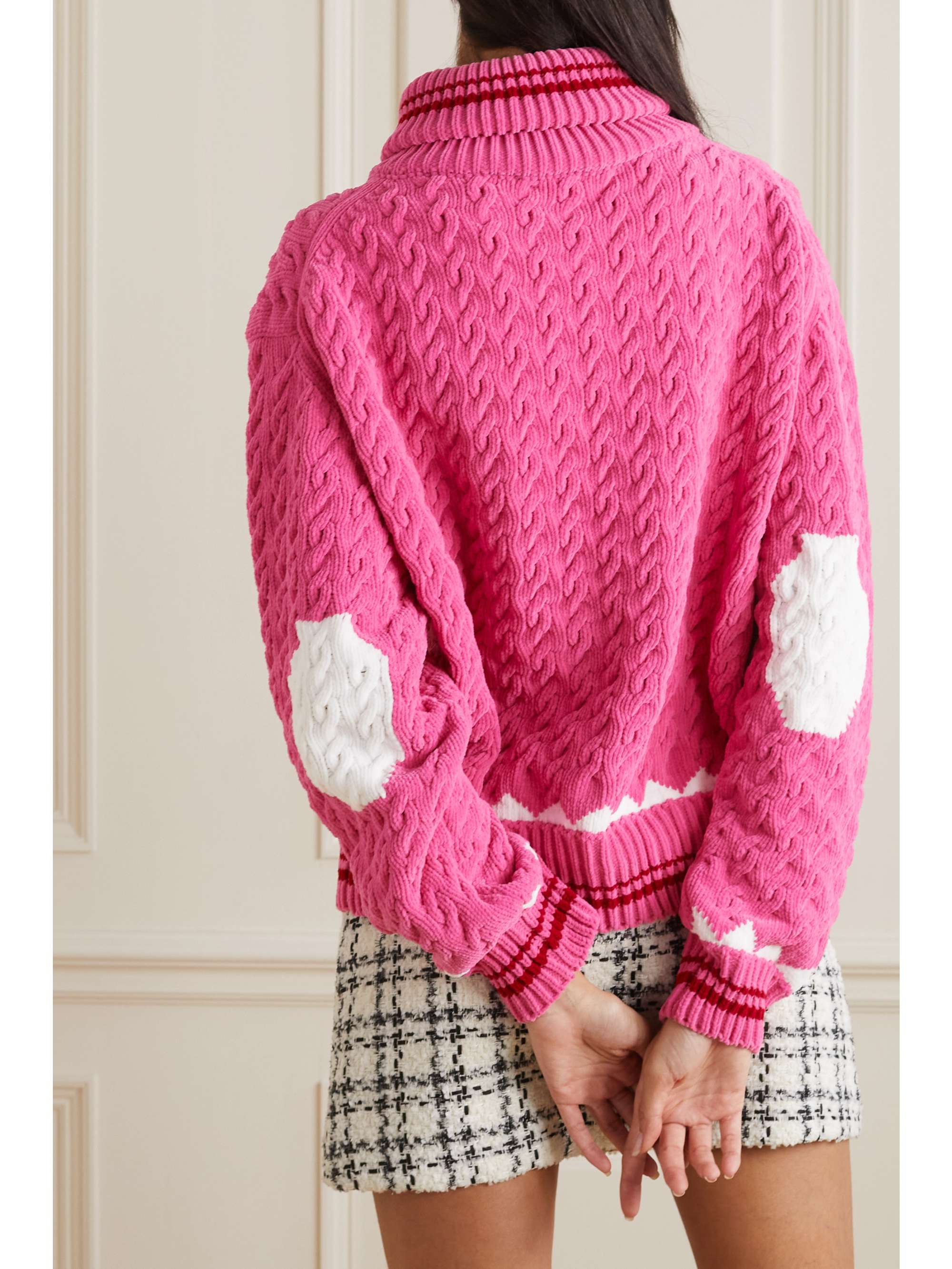 BERNADETTE Alexo intarsia cable-knit half-zip sweater | NET-A-PORTER