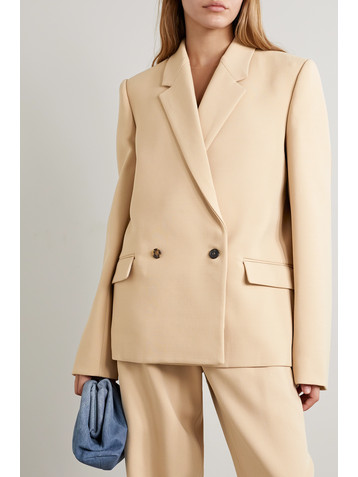 Wardrobe.NYC + Hailey Bieber double-breasted wool blazer