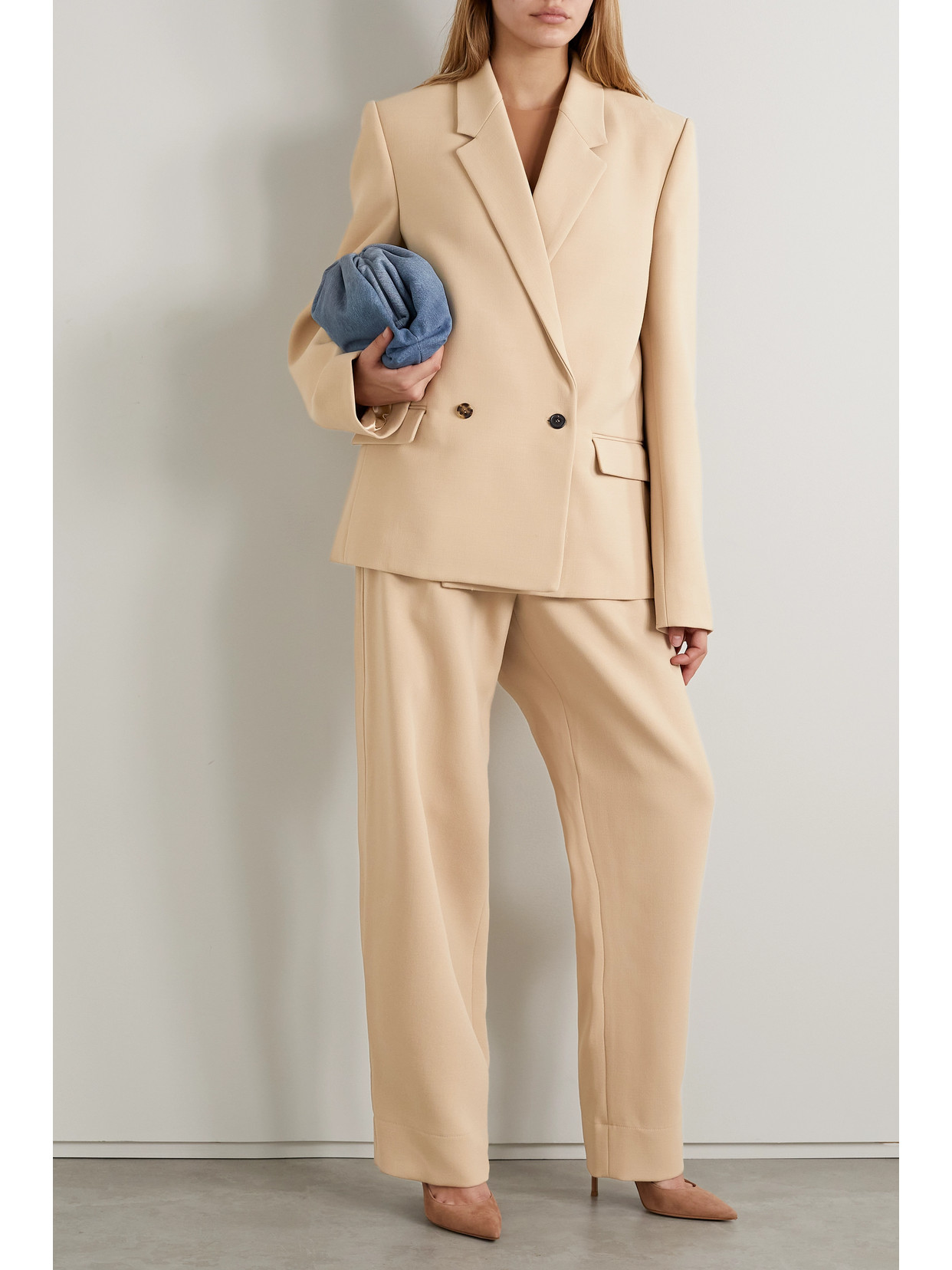 Wardrobe.nyc Wool Double-breasted Blazer In Neutrals