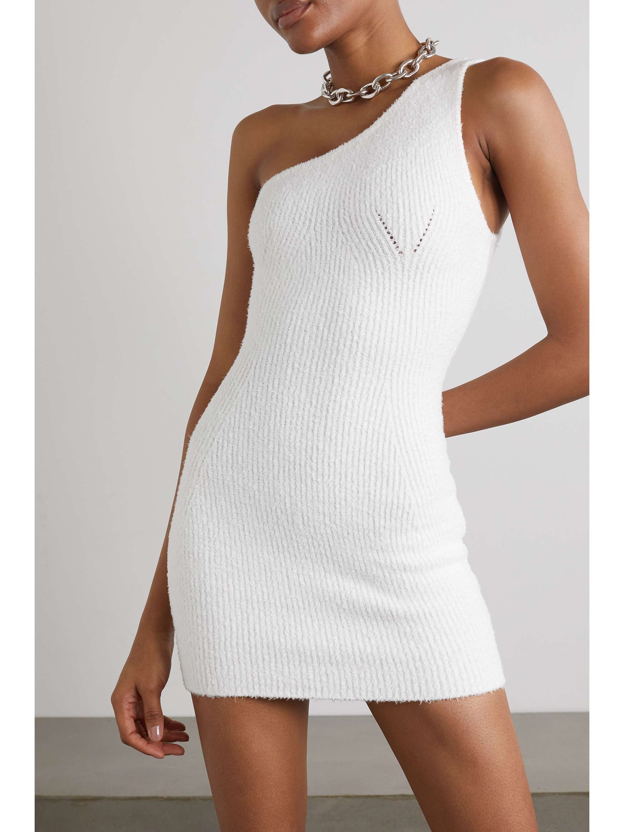 Offwhite + Hailey Bieber oneshoulder ribbed cottonblend mini dress