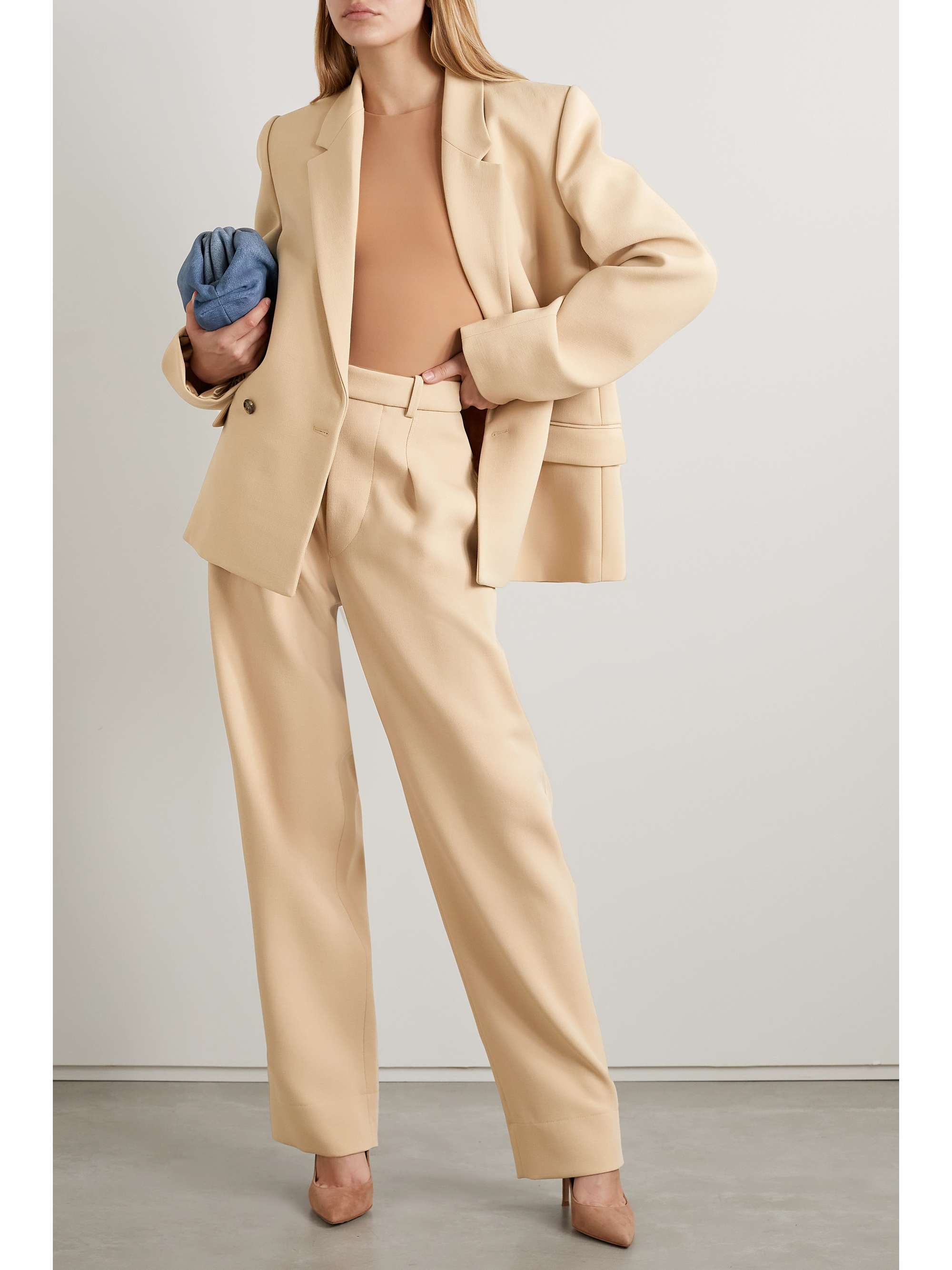 WARDROBE.NYC + Hailey Bieber Pantaloni a gamba larga in lana con pinces
