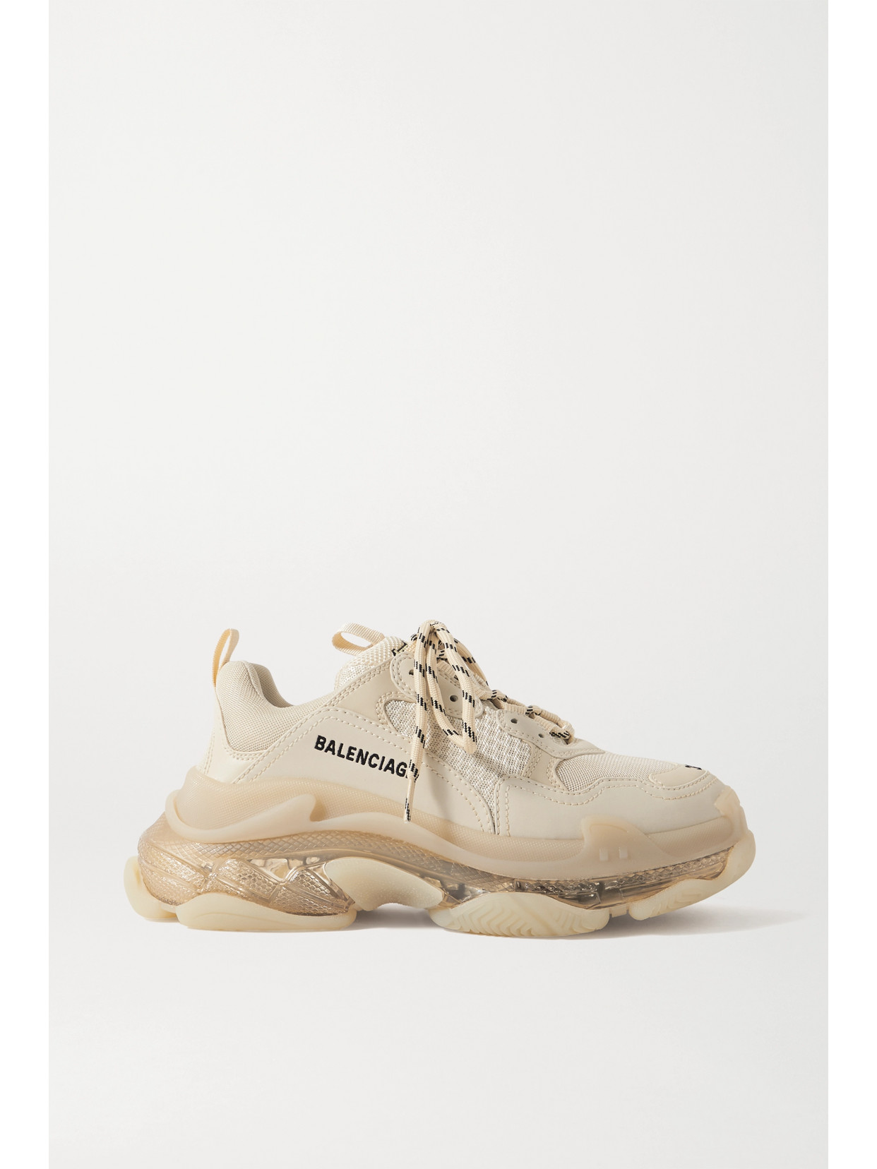 Balenciaga - Triple S Clear Sole Logo-embroidered Leather, Nubuck And Mesh Sneakers - Neutrals