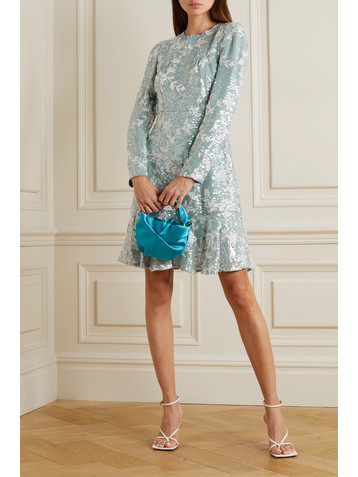 Erdem Bette sequined embroidered crepe mini dress