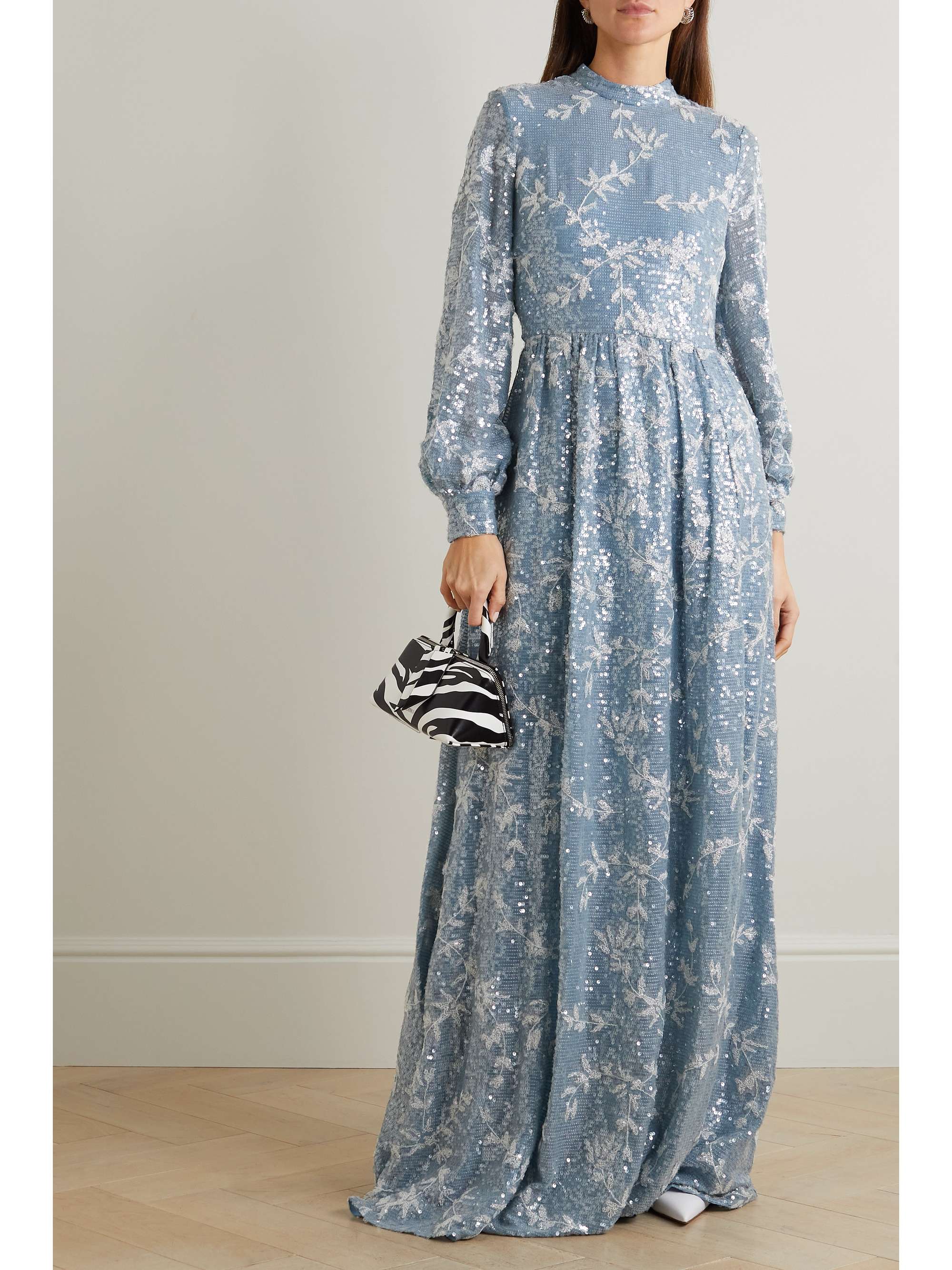 ERDEM Kara sequined embroidered chiffon gown