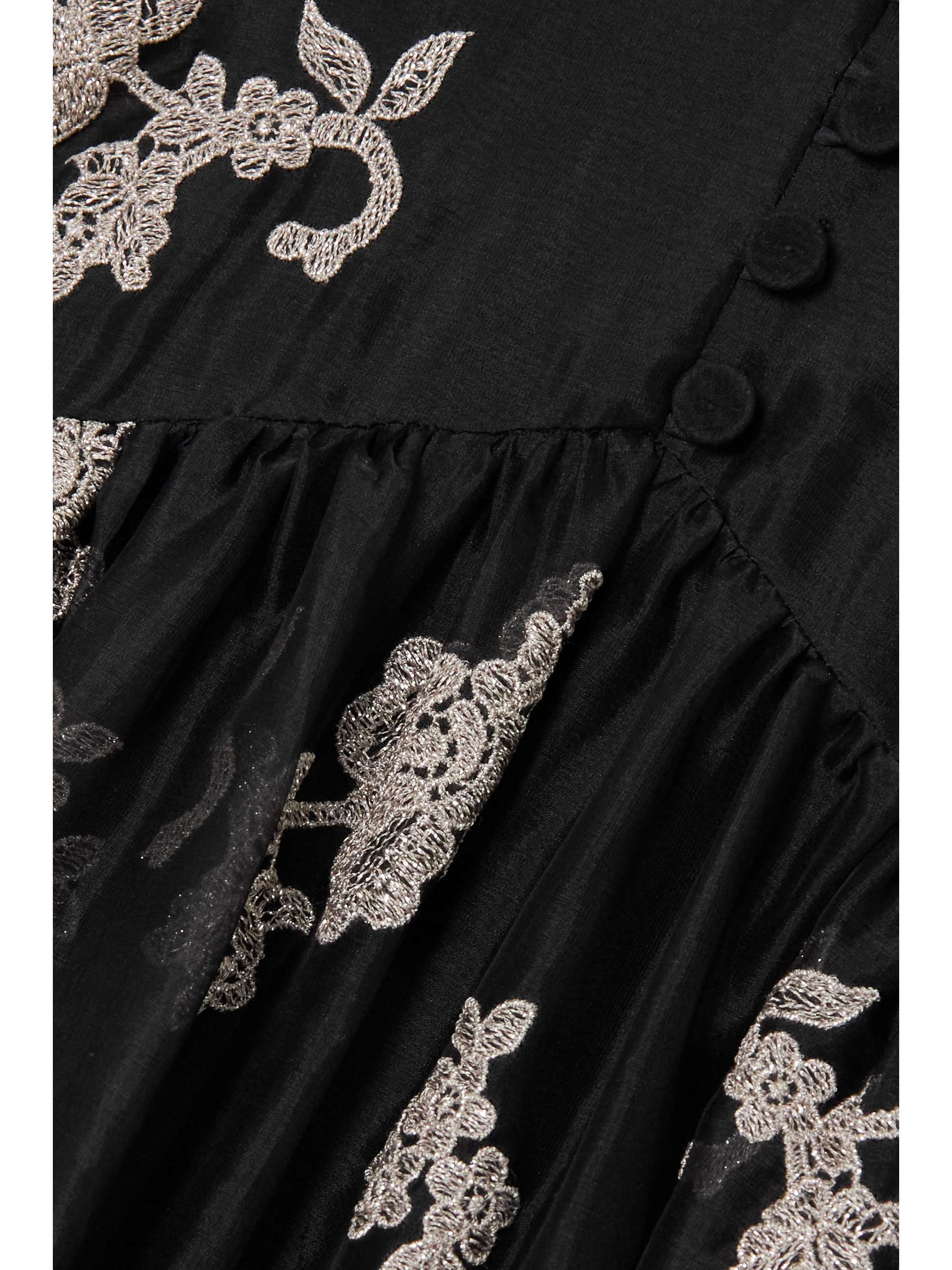 ERDEM Tabetha tiered embroidered silk-organza maxi dress