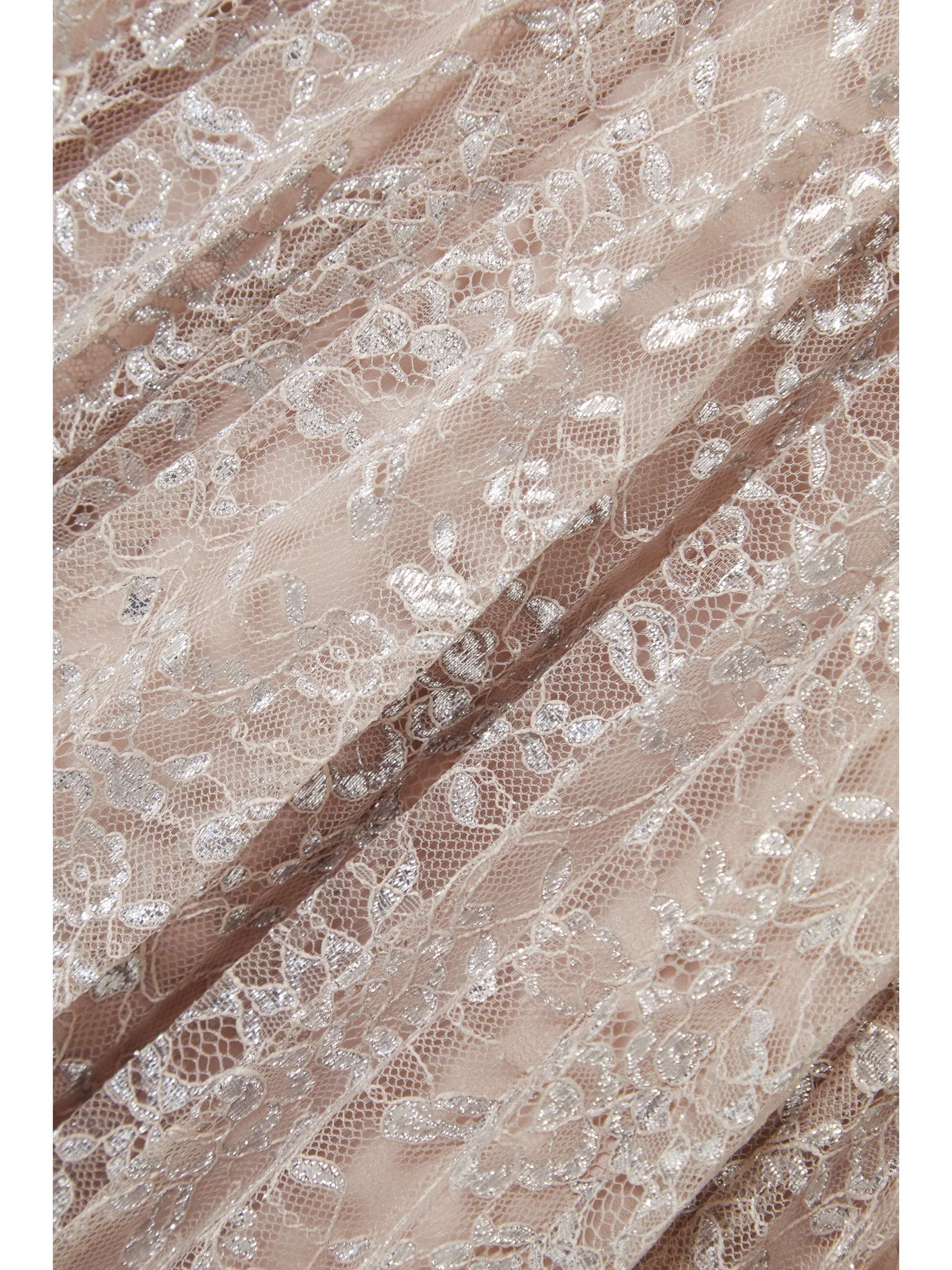 ERDEM Dorinda embellished metallic Chantilly lace midi dress