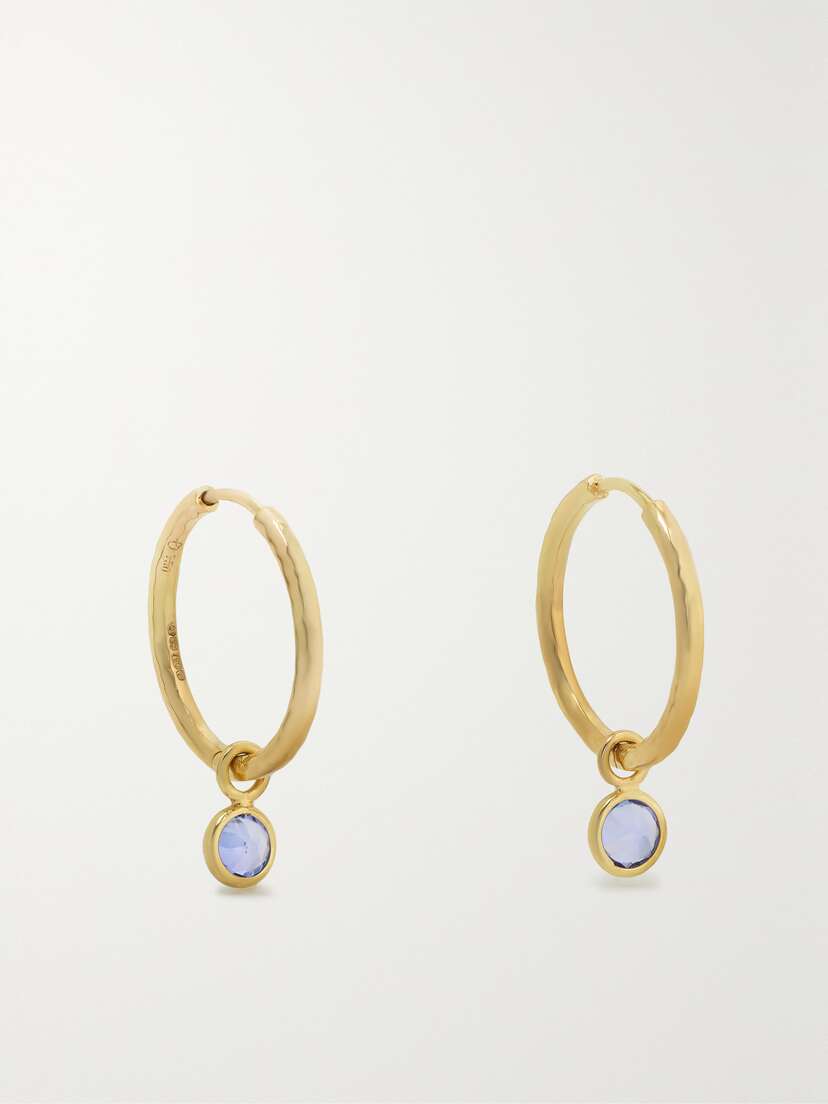 Octavia Elizabeth Nesting Gem Gabby 18-karat Recycled Gold Tanzanite Single Hoop Earring