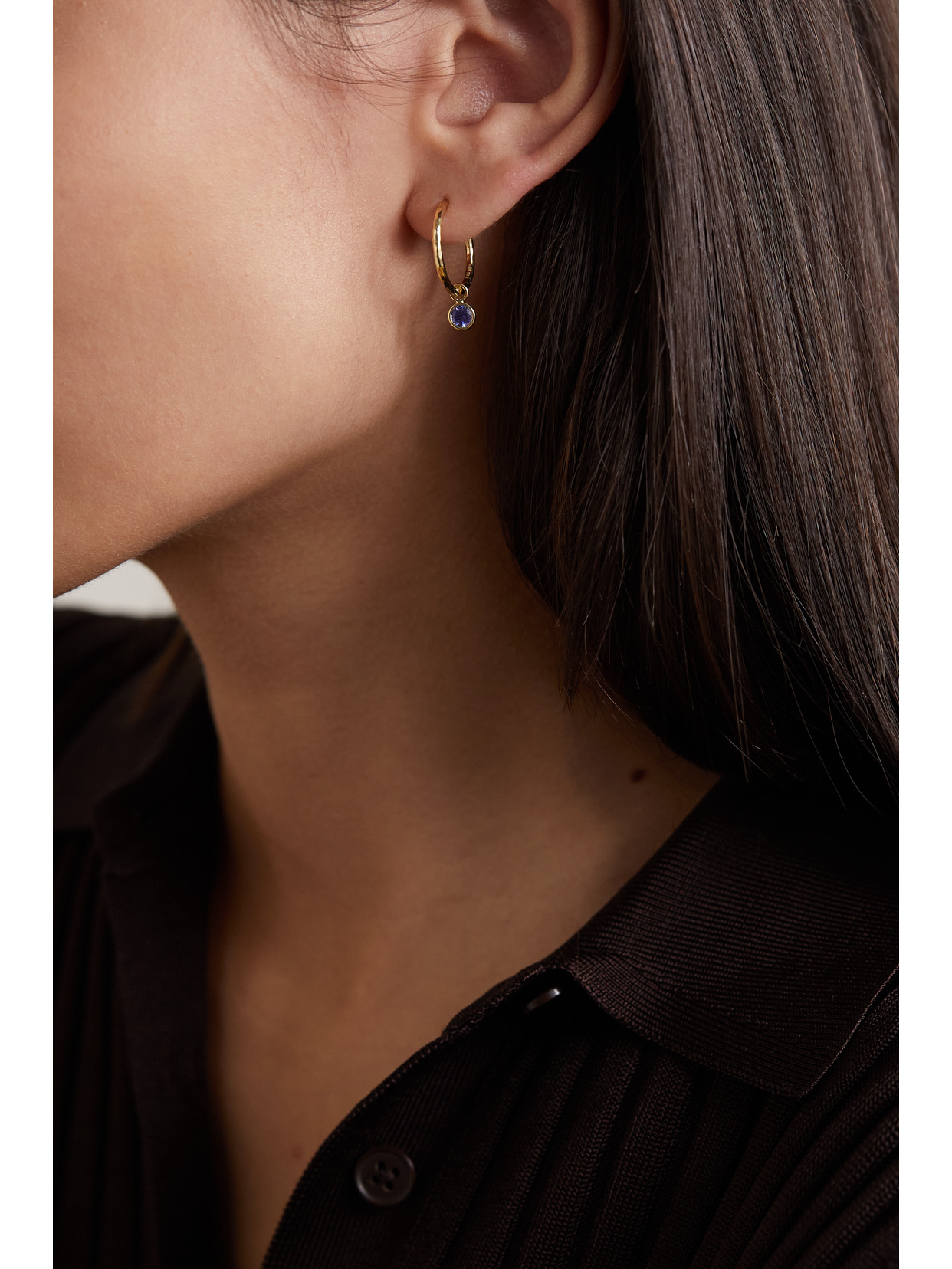 Octavia Elizabeth + Net Sustain Nesting Gem Gabby 18-karat Recycled Gold Tanzanite Hoop Earrings In Gold