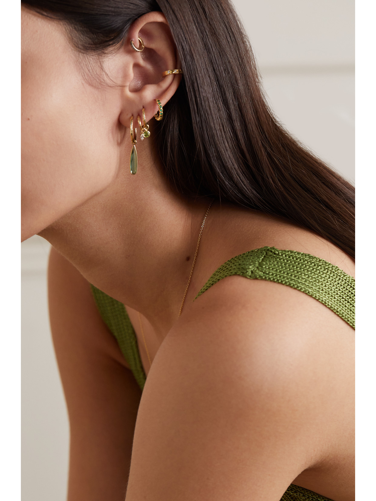 Shop Octavia Elizabeth + Net Sustain Nesting Gem Gabby 18-karat Recycled Gold Tourmaline Hoop Earrings