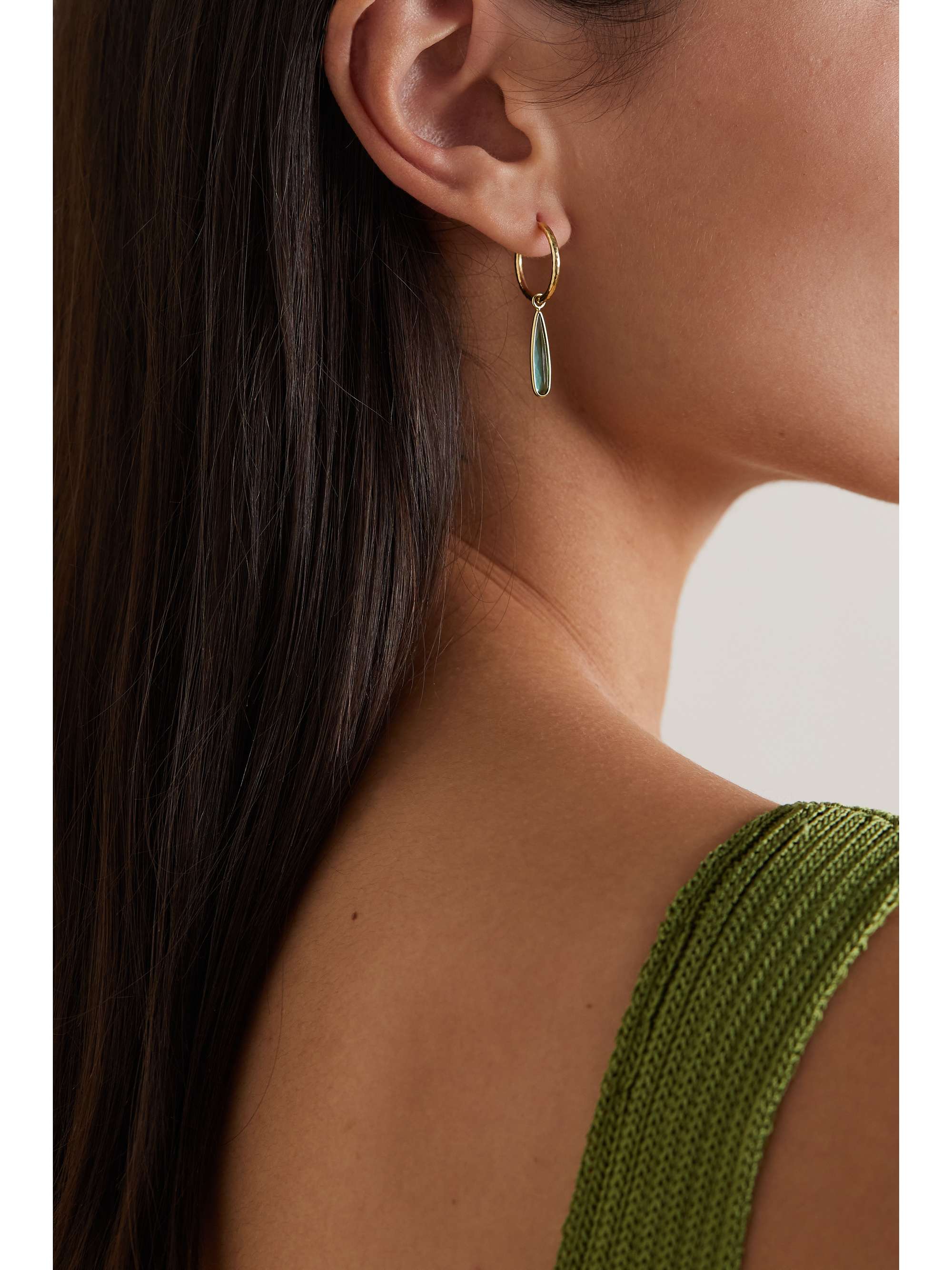OCTAVIA ELIZABETH + NET SUSTAIN Nesting Gem Gabby 18-karat recycled gold tourmaline hoop earrings
