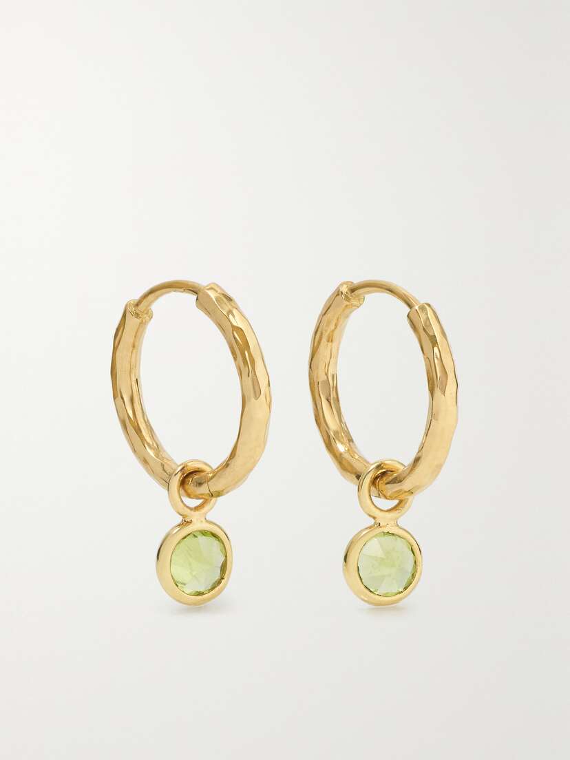 Octavia Elizabeth + Net Sustain Nesting Gem Petite Gabby 18-karat Recycled Gold Peridot Hoop Earrings