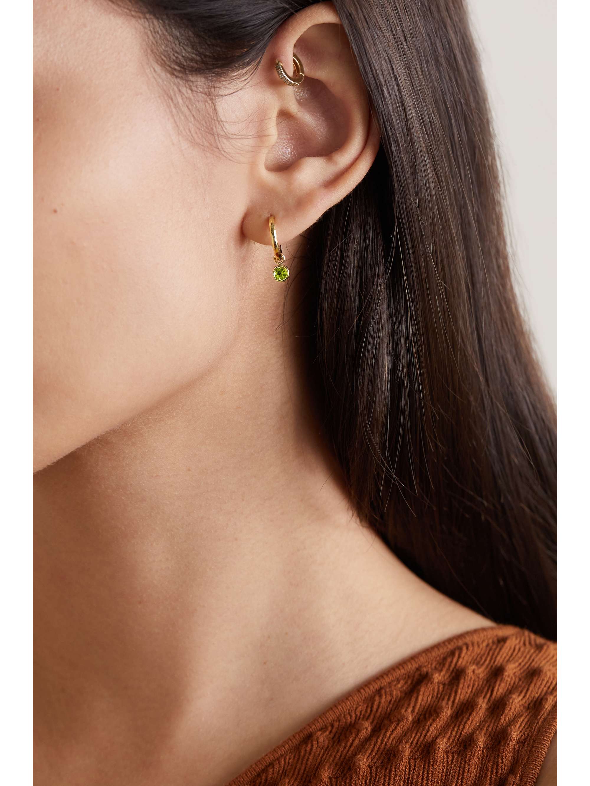 OCTAVIA ELIZABETH + NET SUSTAIN Nesting Gem Petite Gabby 18-karat recycled gold peridot hoop earrings