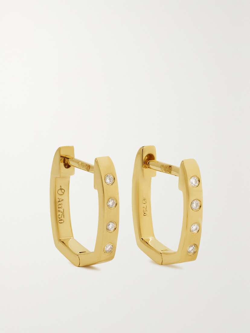 Octavia Elizabeth + Net Sustain Ivy 18-karat Recycled Gold Diamond Hoop Earrings