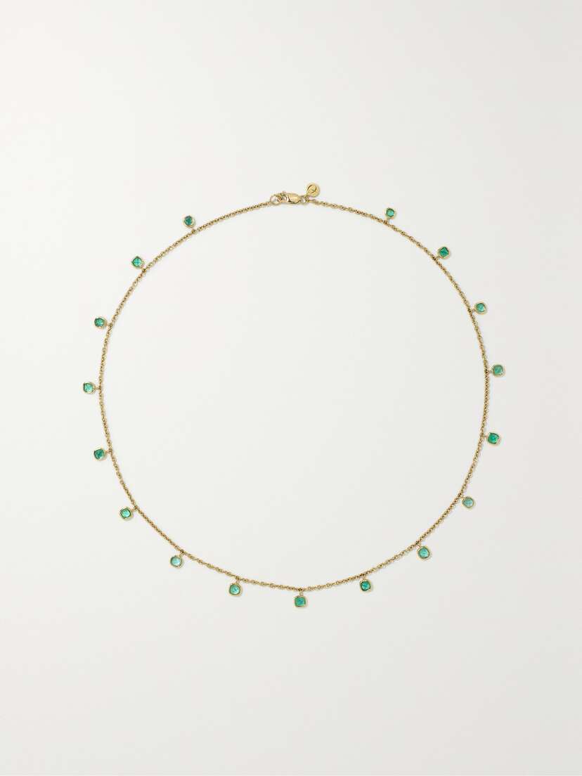 Octavia Elizabeth + Net Sustain Blossom Ascher 18-karat Recycled Gold Emerald Necklace