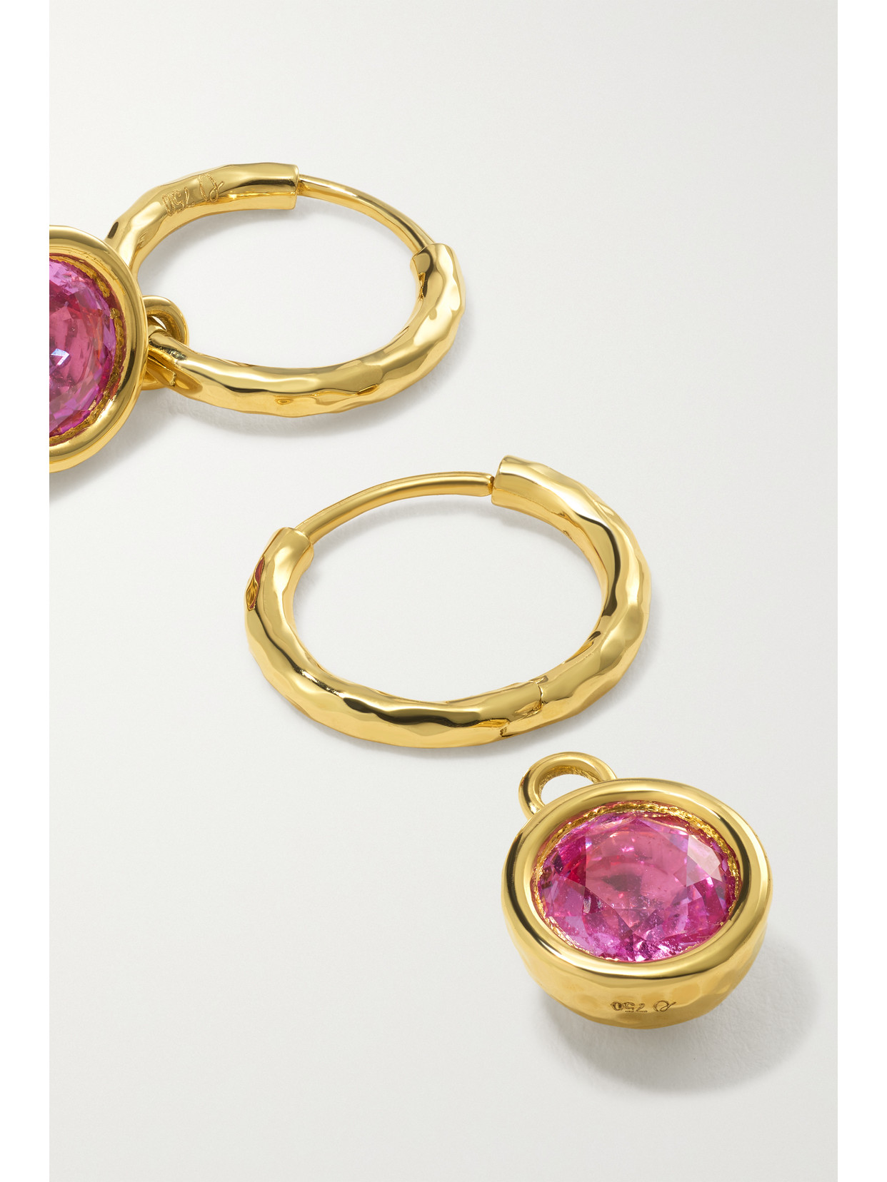 Shop Octavia Elizabeth + Net Sustain Nesting Gem Petite Gabby 18-karat Recycled Gold Sapphire Hoop Earrings