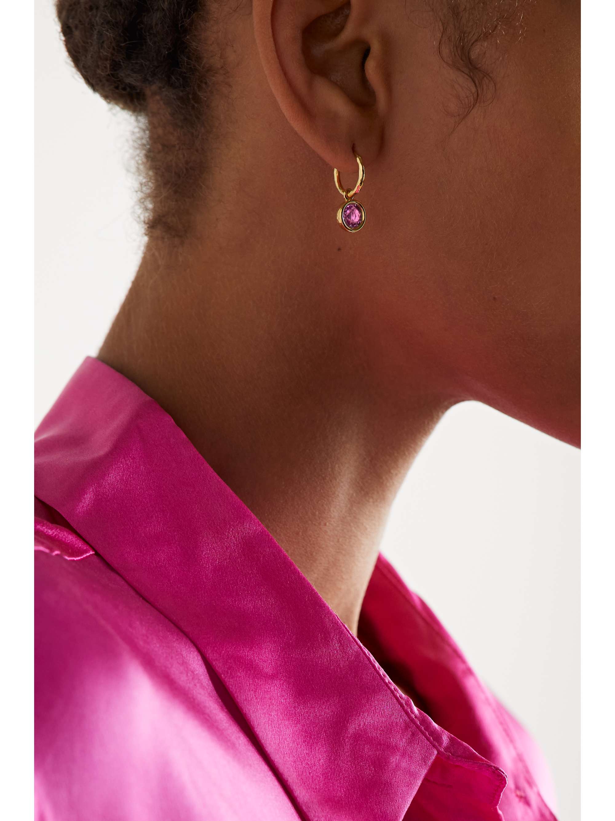 OCTAVIA ELIZABETH + NET SUSTAIN Nesting Gem Petite Gabby 18-karat recycled gold sapphire hoop earrings