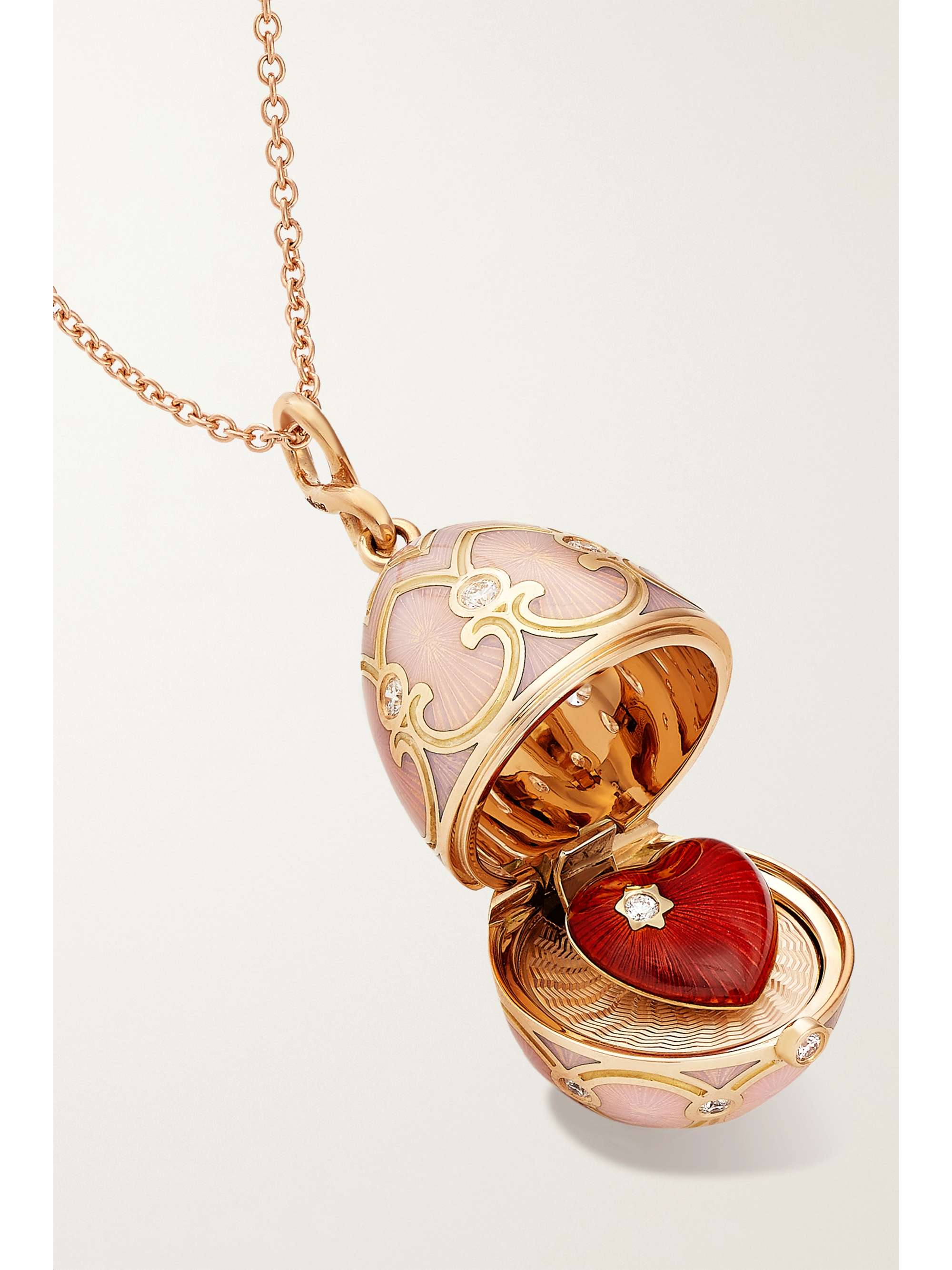 FABERGÉ Heritage 18-karat gold, enamel and diamond necklace