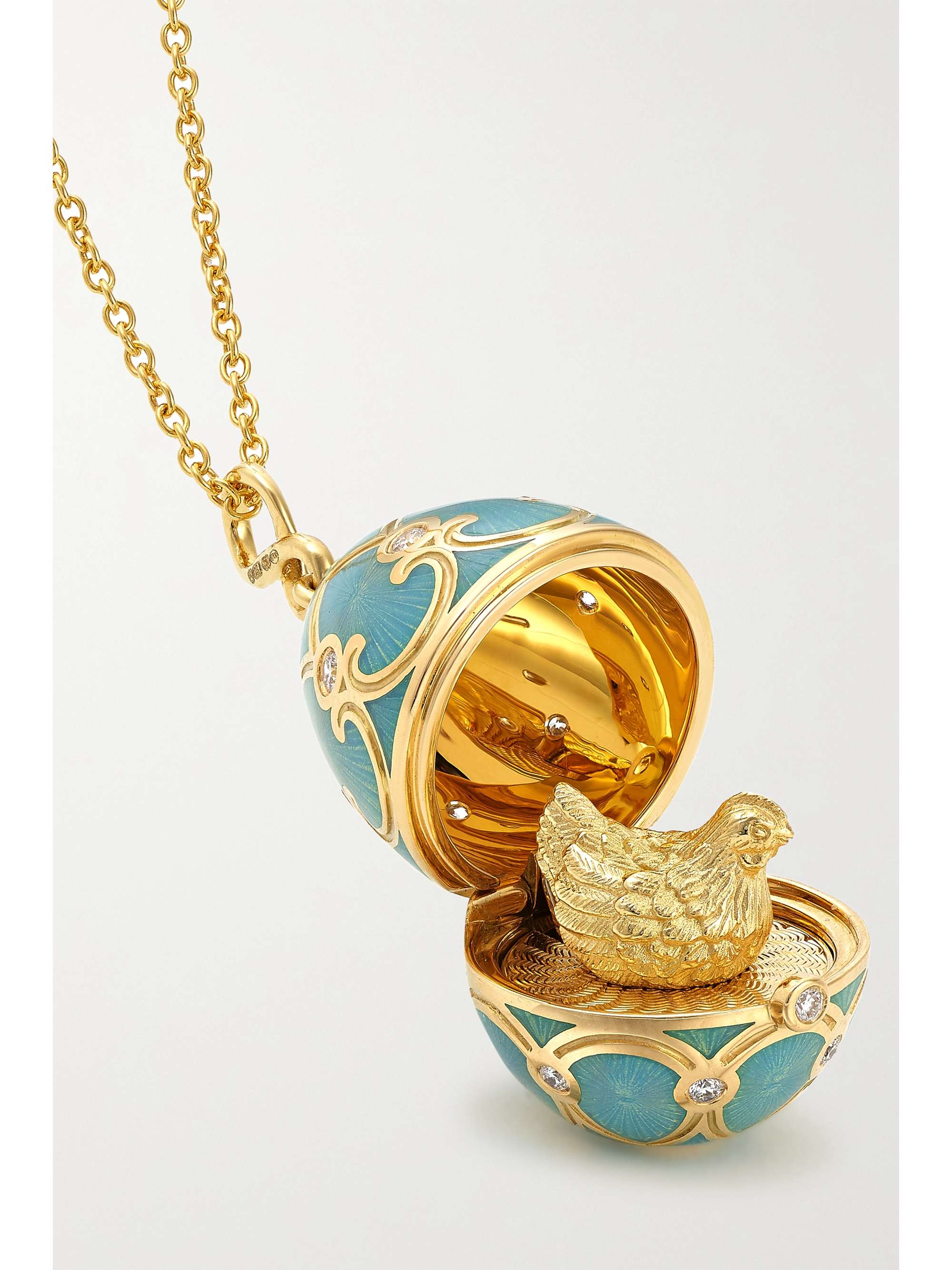 FABERGÉ Heritage 18-karat gold, enamel and diamond necklace
