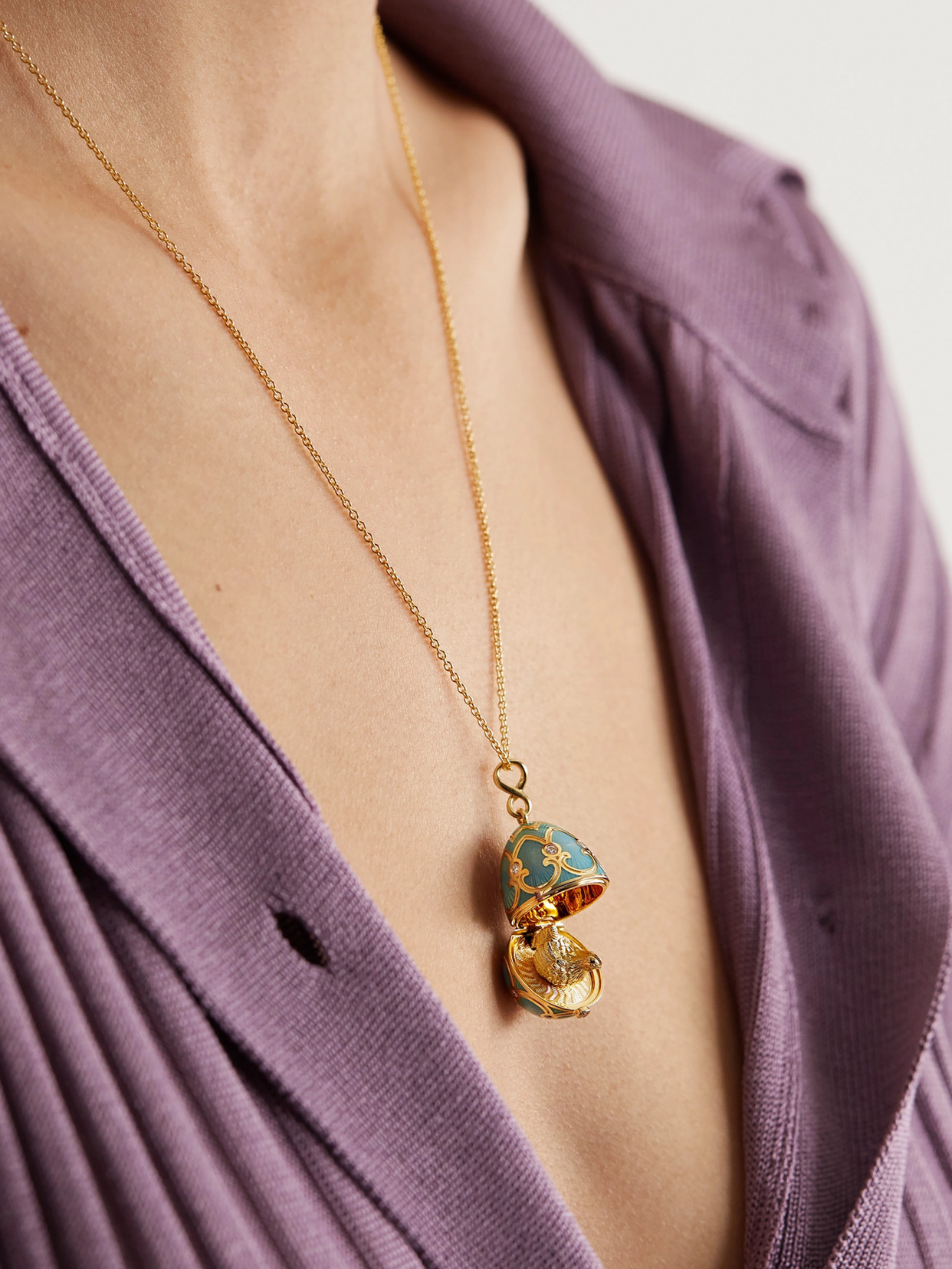 Fabergé Heritage 18-karat Gold, Enamel And Diamond Necklace In Gold