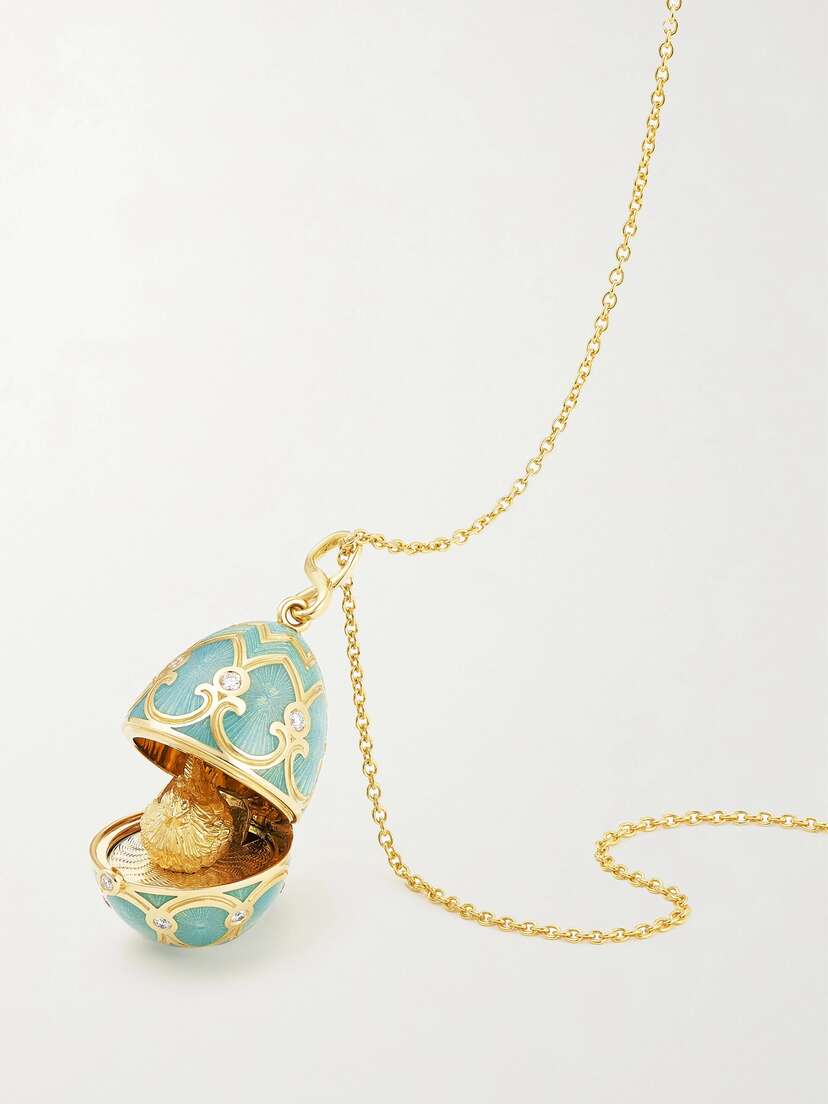 Fabergé Heritage 18-karat Gold, Enamel And Diamond Necklace