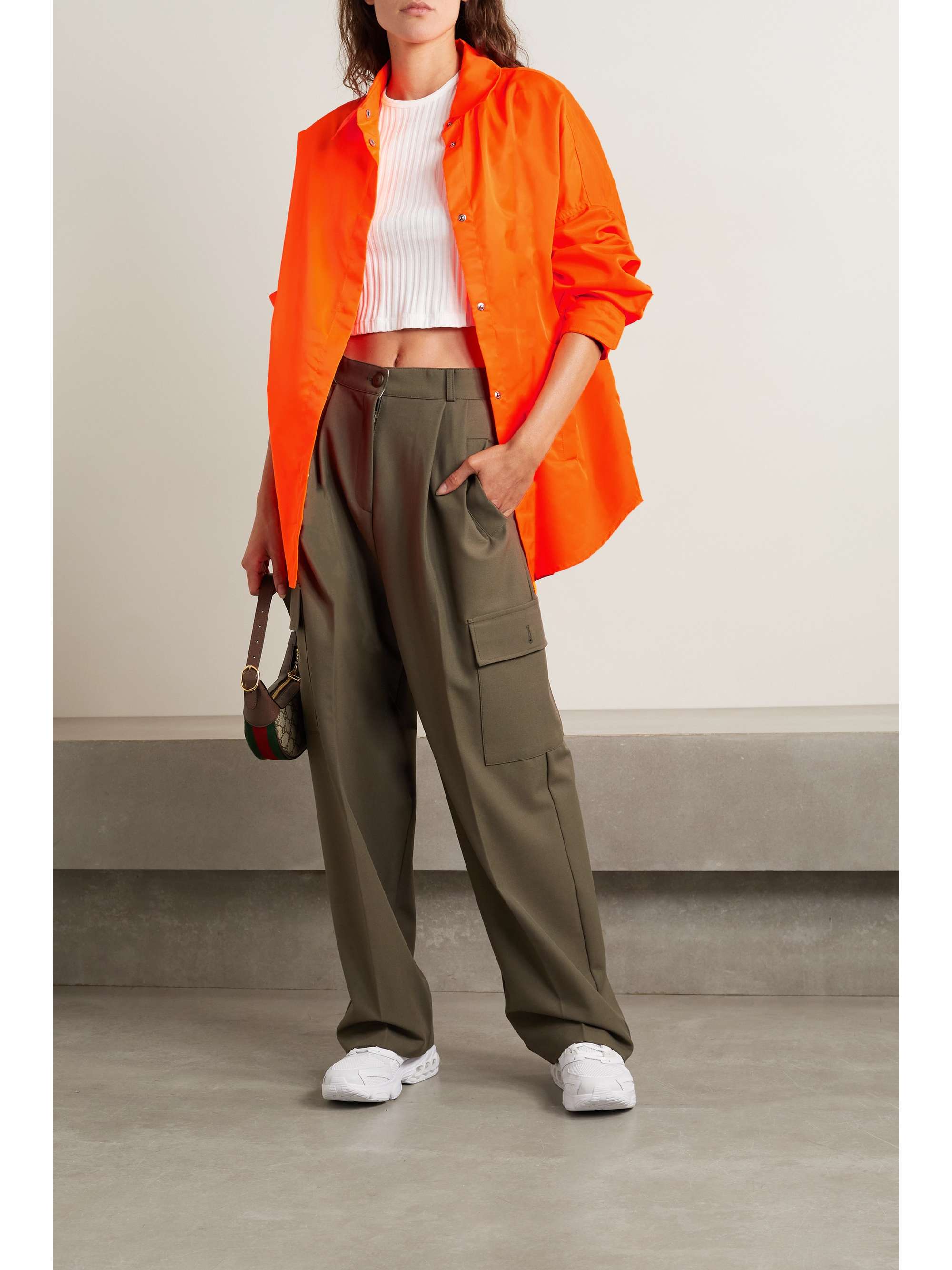 THE FRANKIE SHOP Perla oversized neon shell shirt