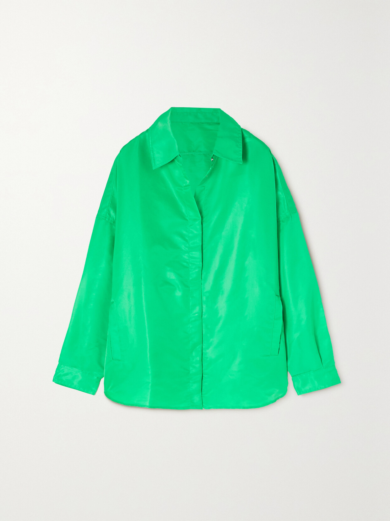 The Frankie Shop Perla Oversized Woven Shirt - Green