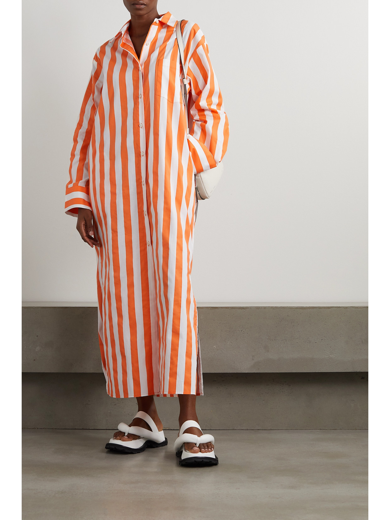 Cala Striped Cotton-poplin Midi Shirt Dress In Multi-colour