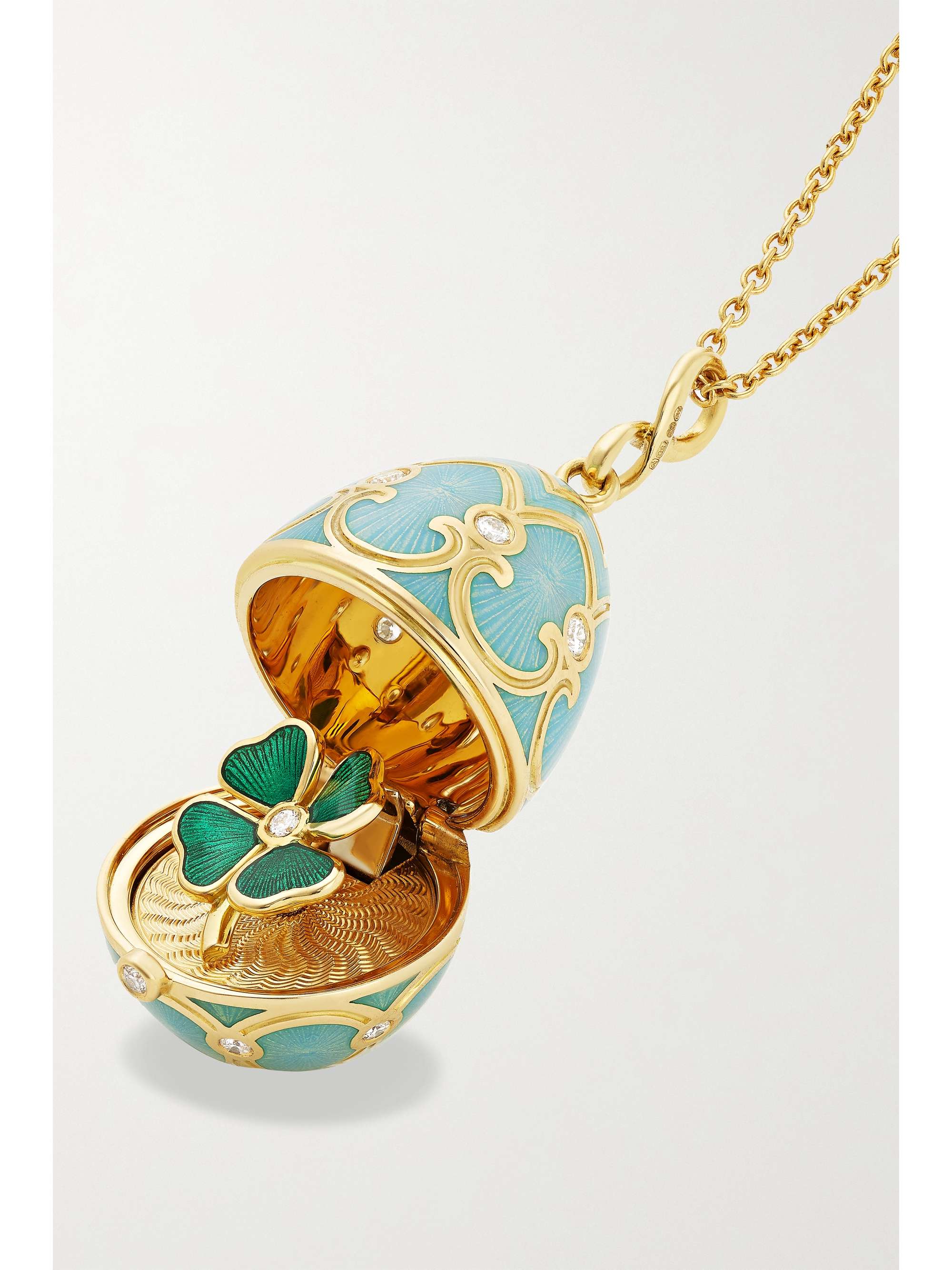 FABERGÉ Heritage 18-karat gold, enamel and diamond necklace