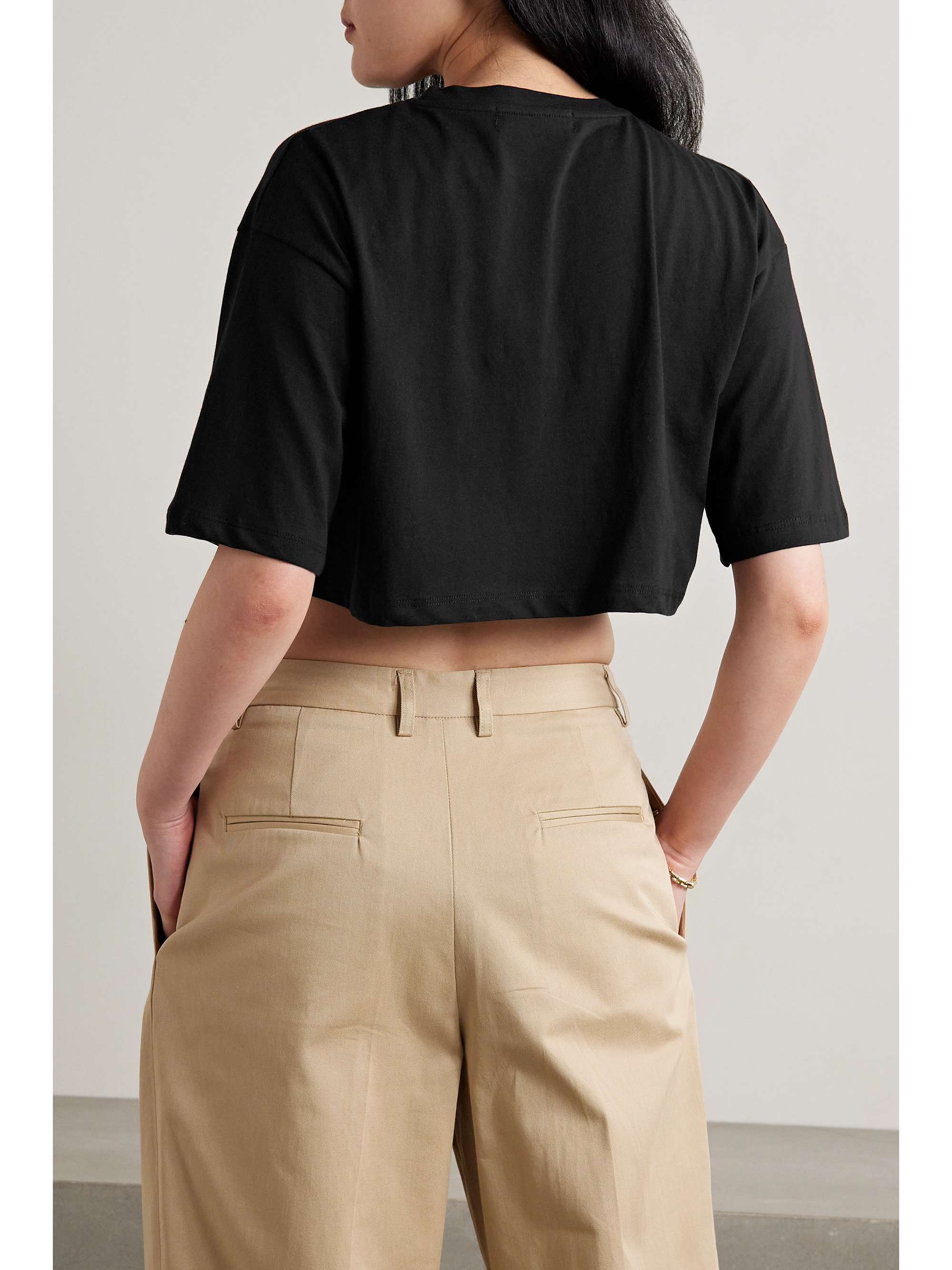 THE FRANKIE SHOP Karina cropped cottonjersey Tshirt NETAPORTER