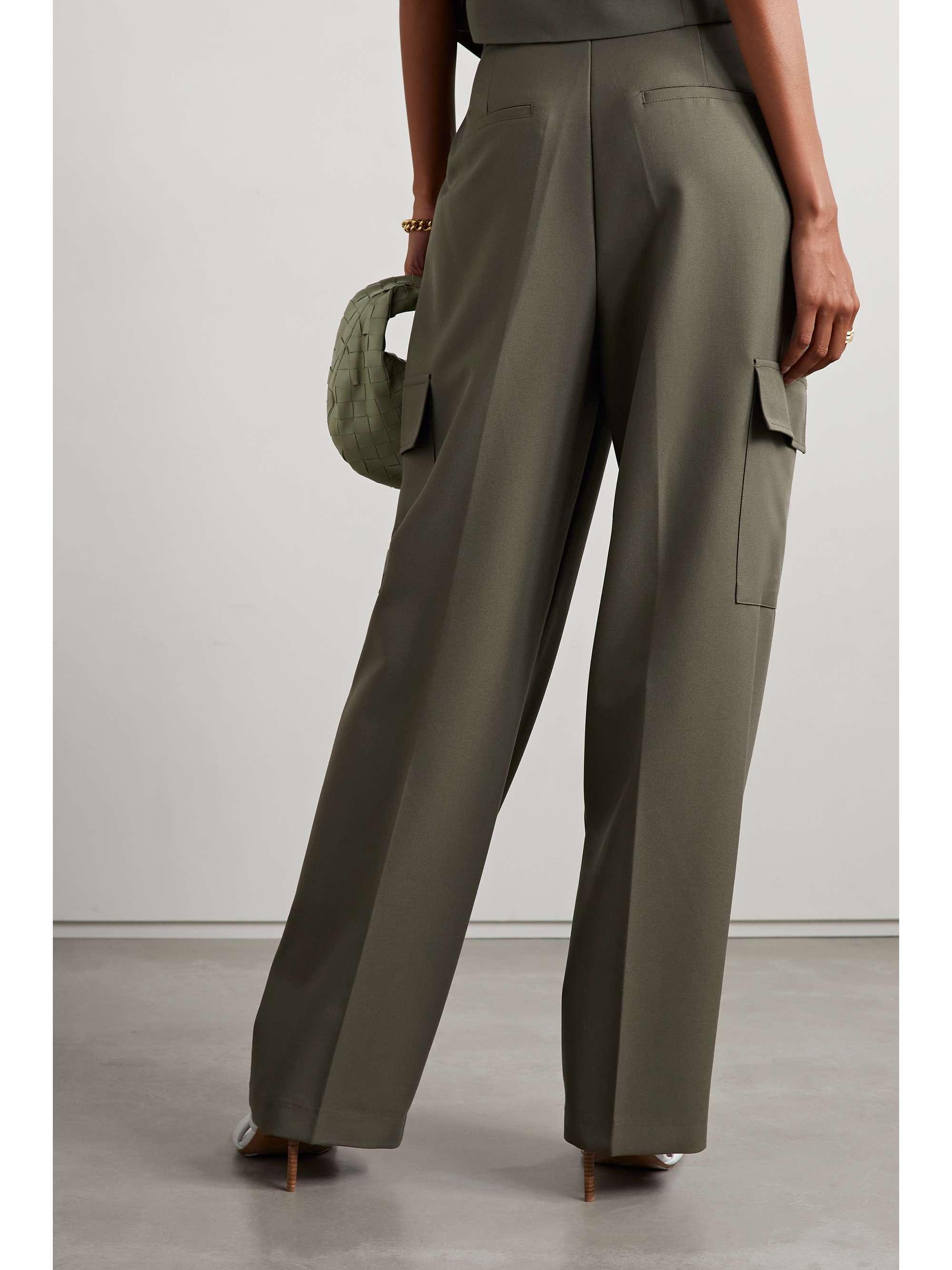 THE FRANKIE SHOP Maesa pleated woven wide-leg cargo pants