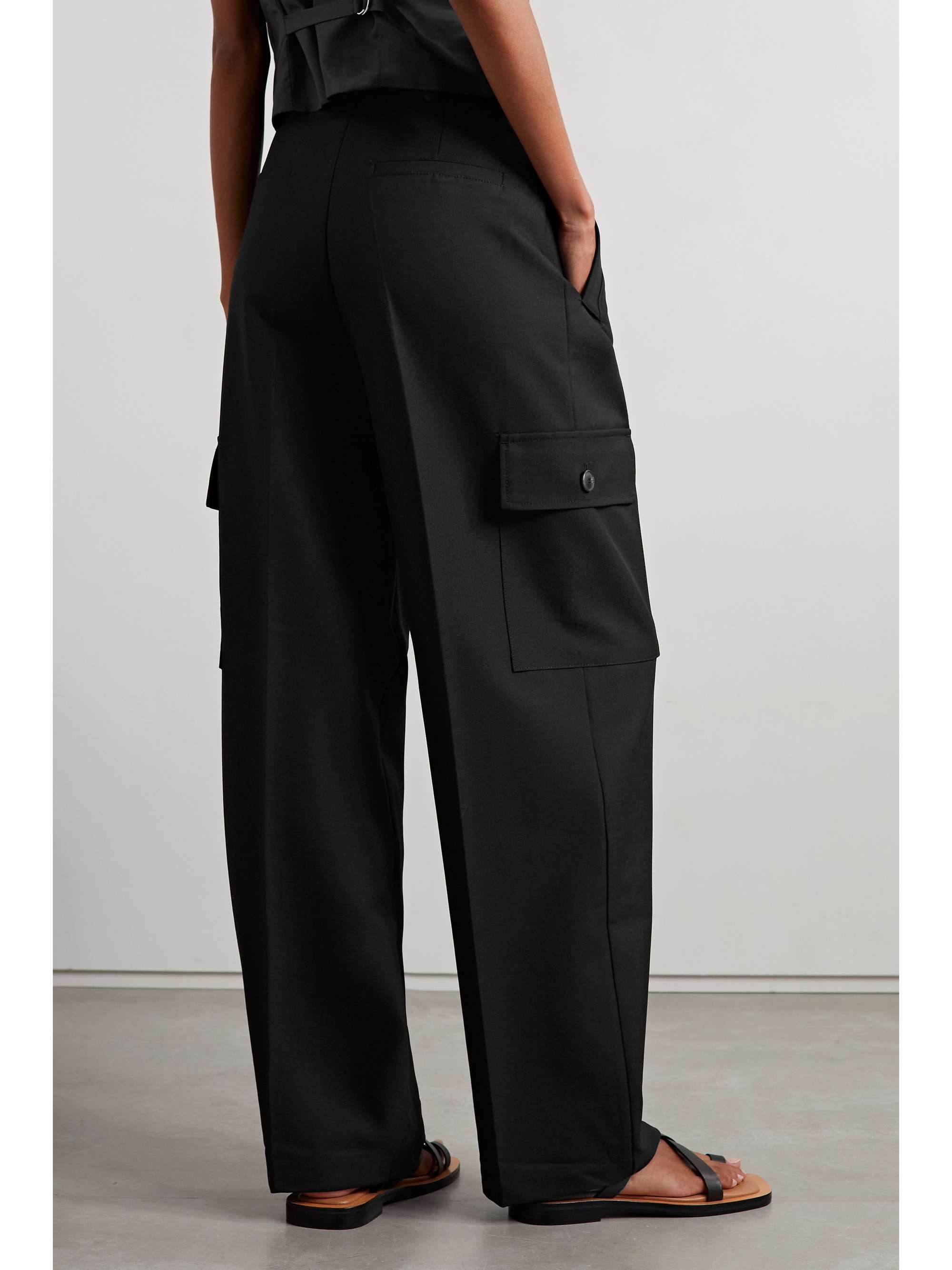 THE FRANKIE SHOP Maesa pleated woven wide-leg cargo pants | NET-A-PORTER