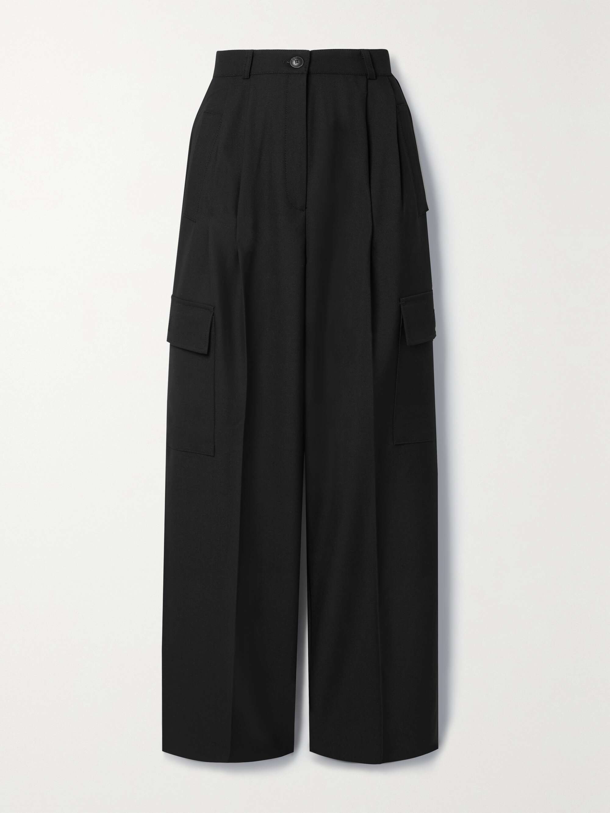 THE FRANKIE SHOP Maesa pleated woven wide-leg cargo pants