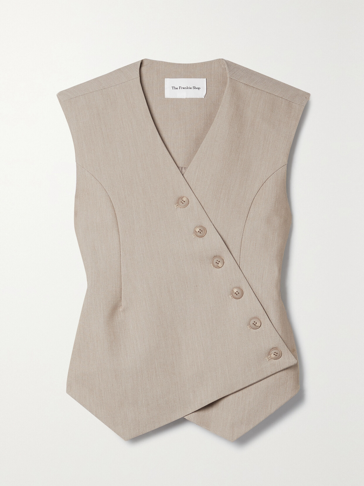 The Frankie Shop - Maesa Asymmetric Woven Vest - Neutrals