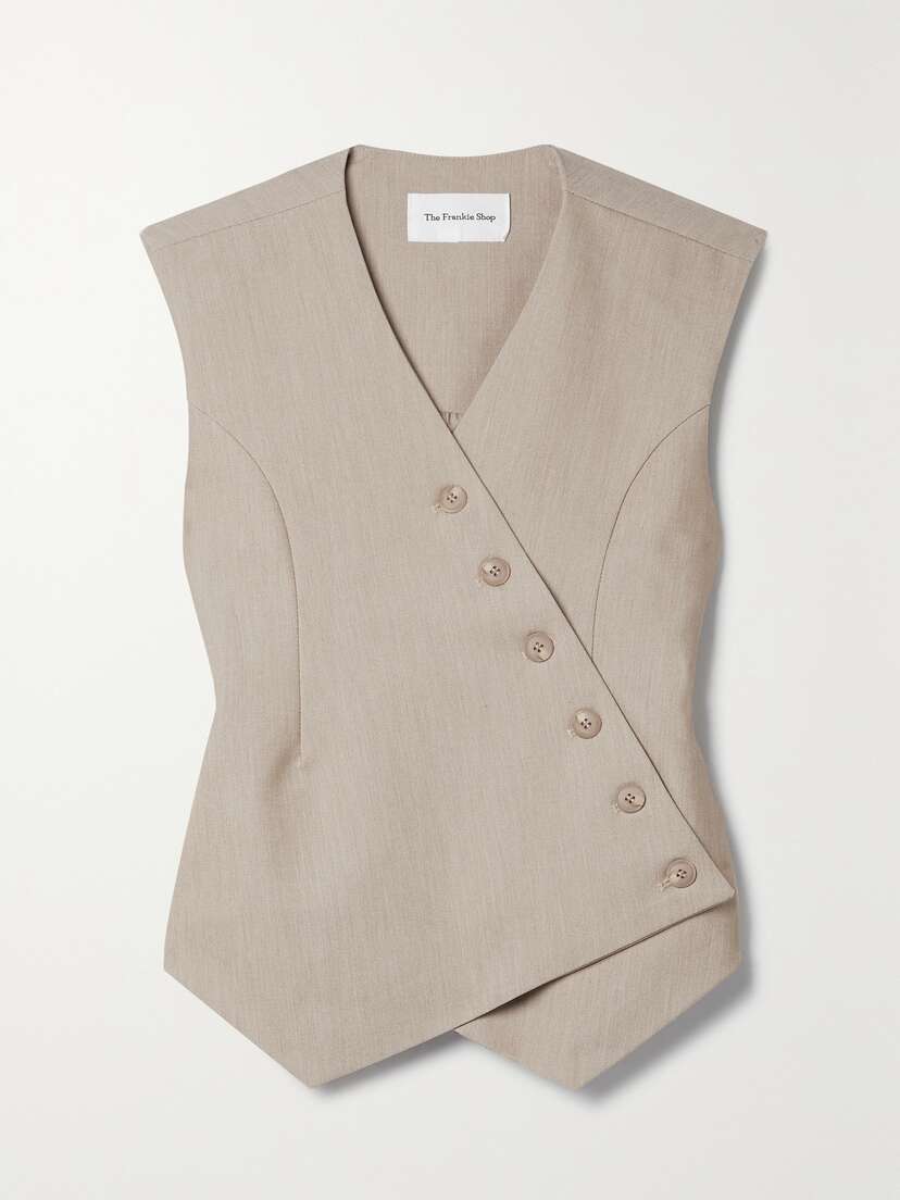 The Frankie Shop Maesa Asymmetric Woven Vest - x large