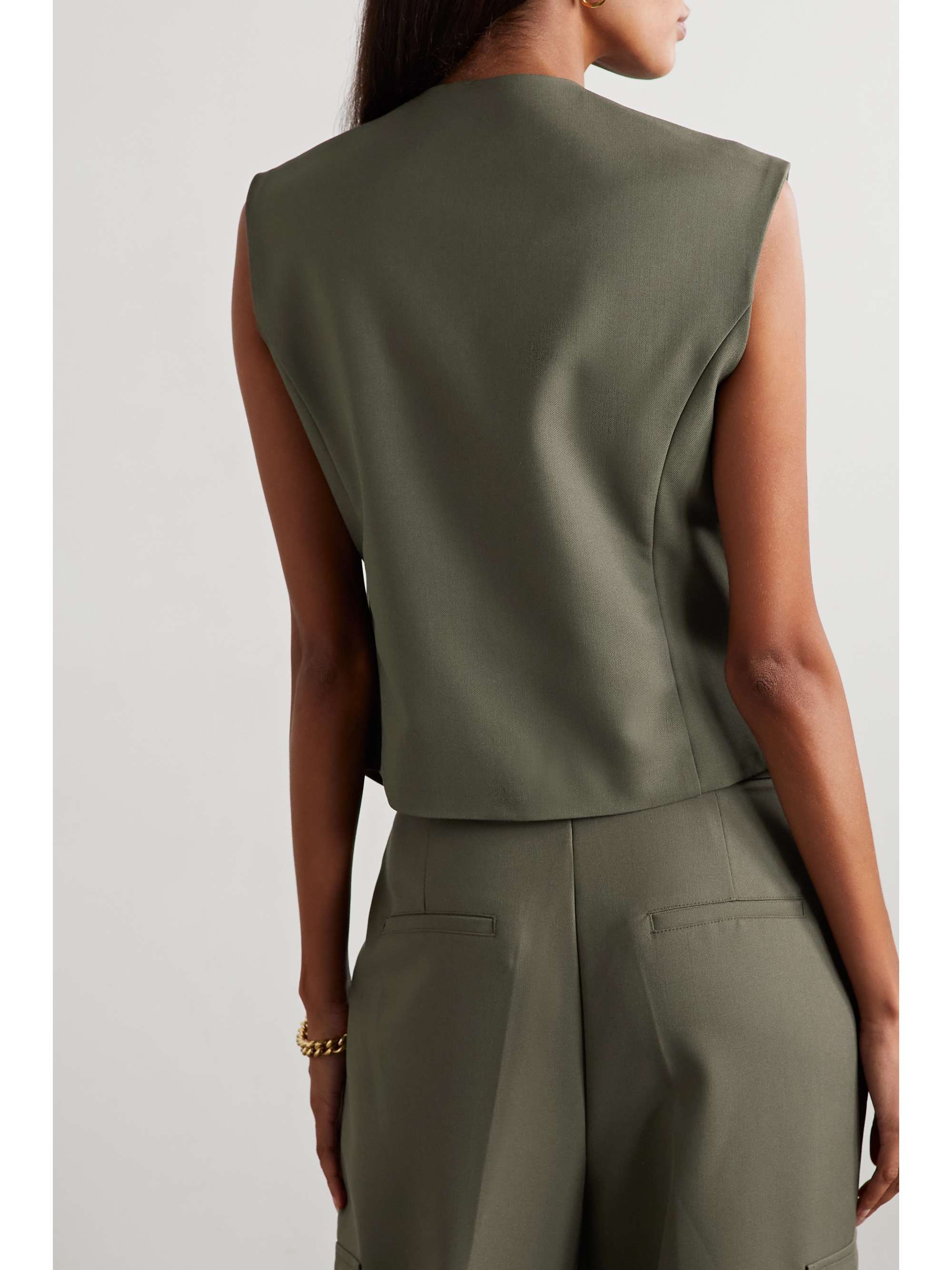 FRANKIE SHOP Maesa asymmetric woven vest