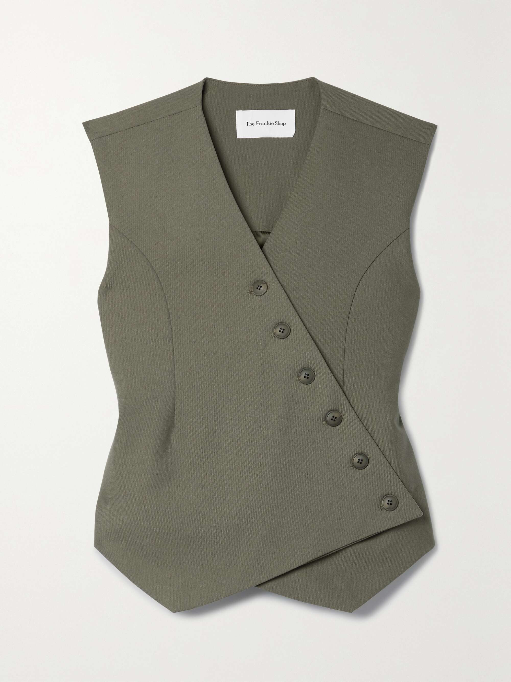 THE FRANKIE SHOP Maesa asymmetric woven vest | NET-A-PORTER