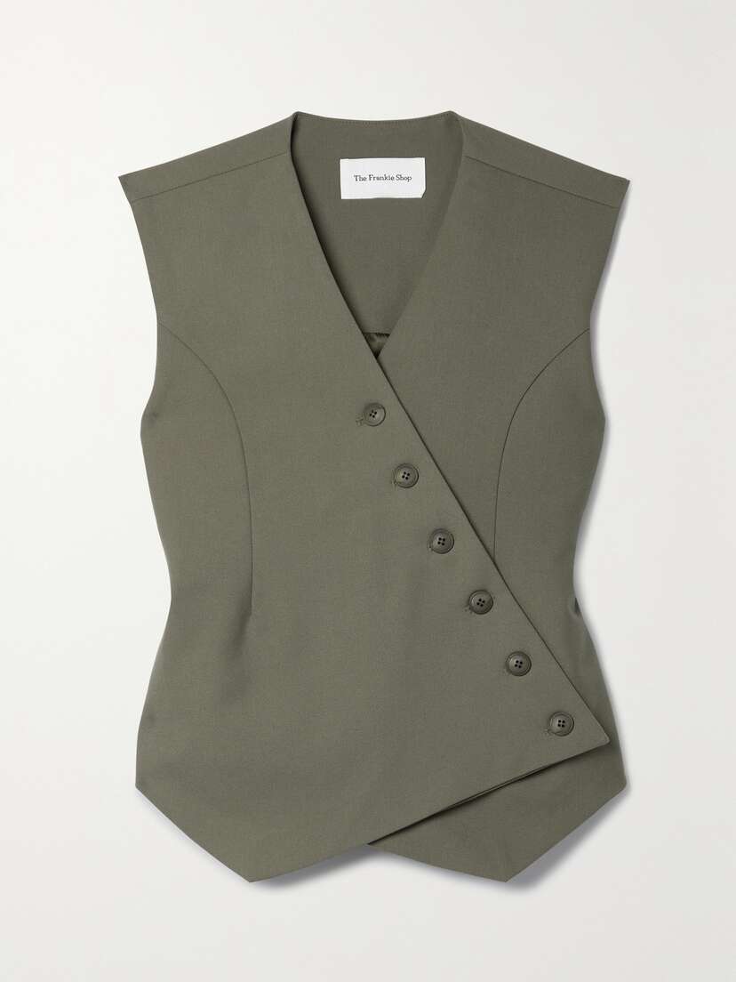 The Frankie Shop Maesa Asymmetric Woven Vest