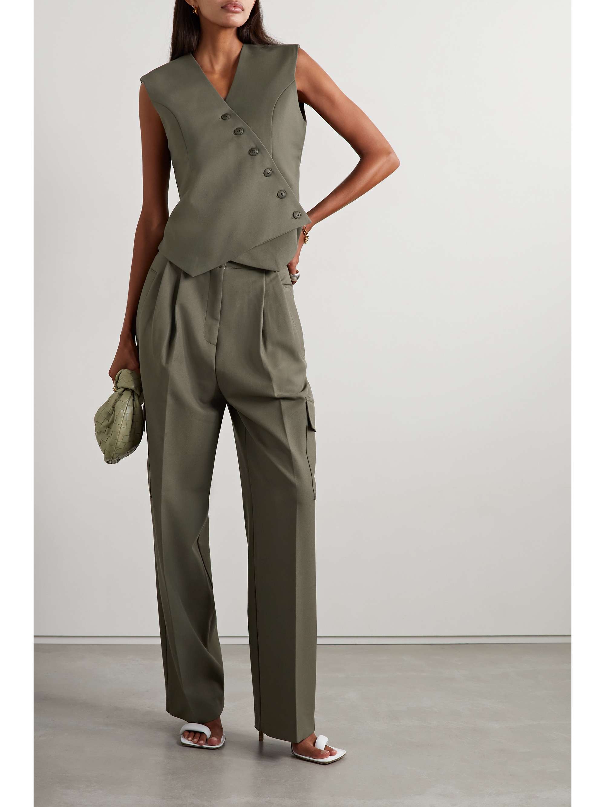FRANKIE SHOP Maesa asymmetric woven vest
