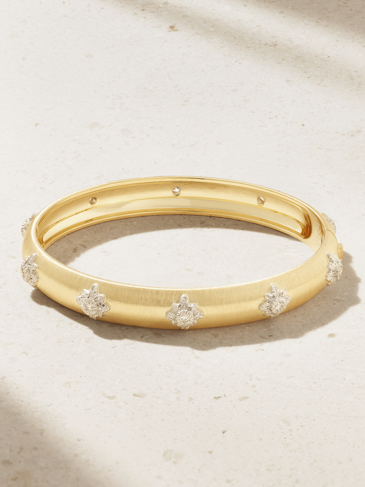 Buccellati - Macri Yellow And White Gold Diamond Bangle - S