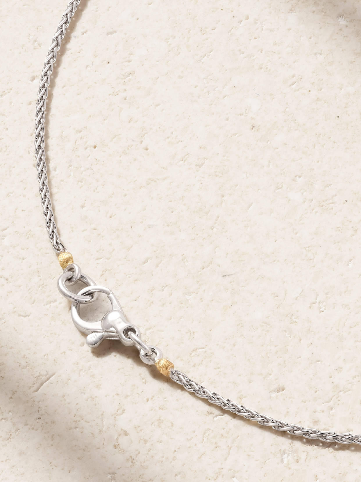 BUCCELLATI 14-KARAT WHITE AND YELLOW GOLD DIAMOND AND SAPPHIRE NECKLACE