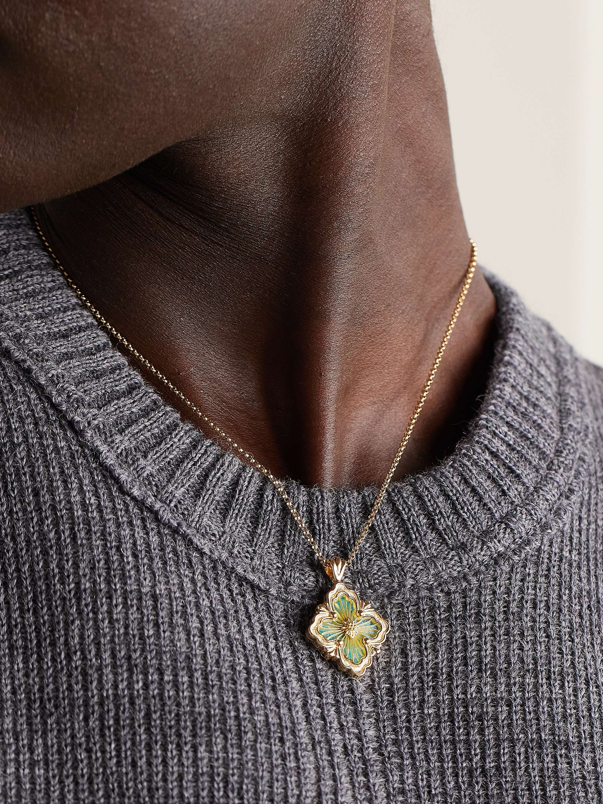 BUCCELLATI Opera Tulle Kette aus 18 Karat Gold mit Emaille
