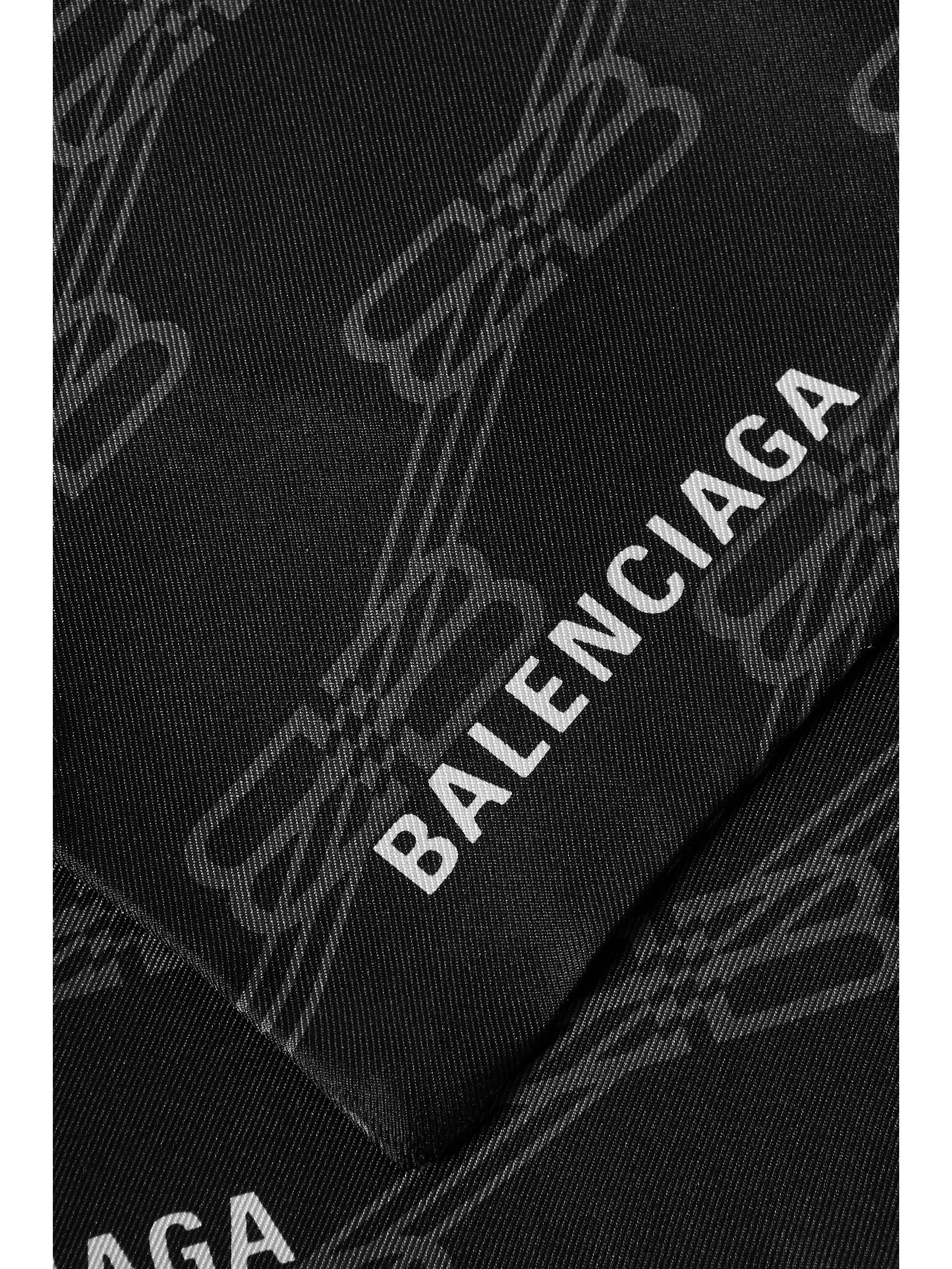 BALENCIAGA Logo-printed silk-twill scarf