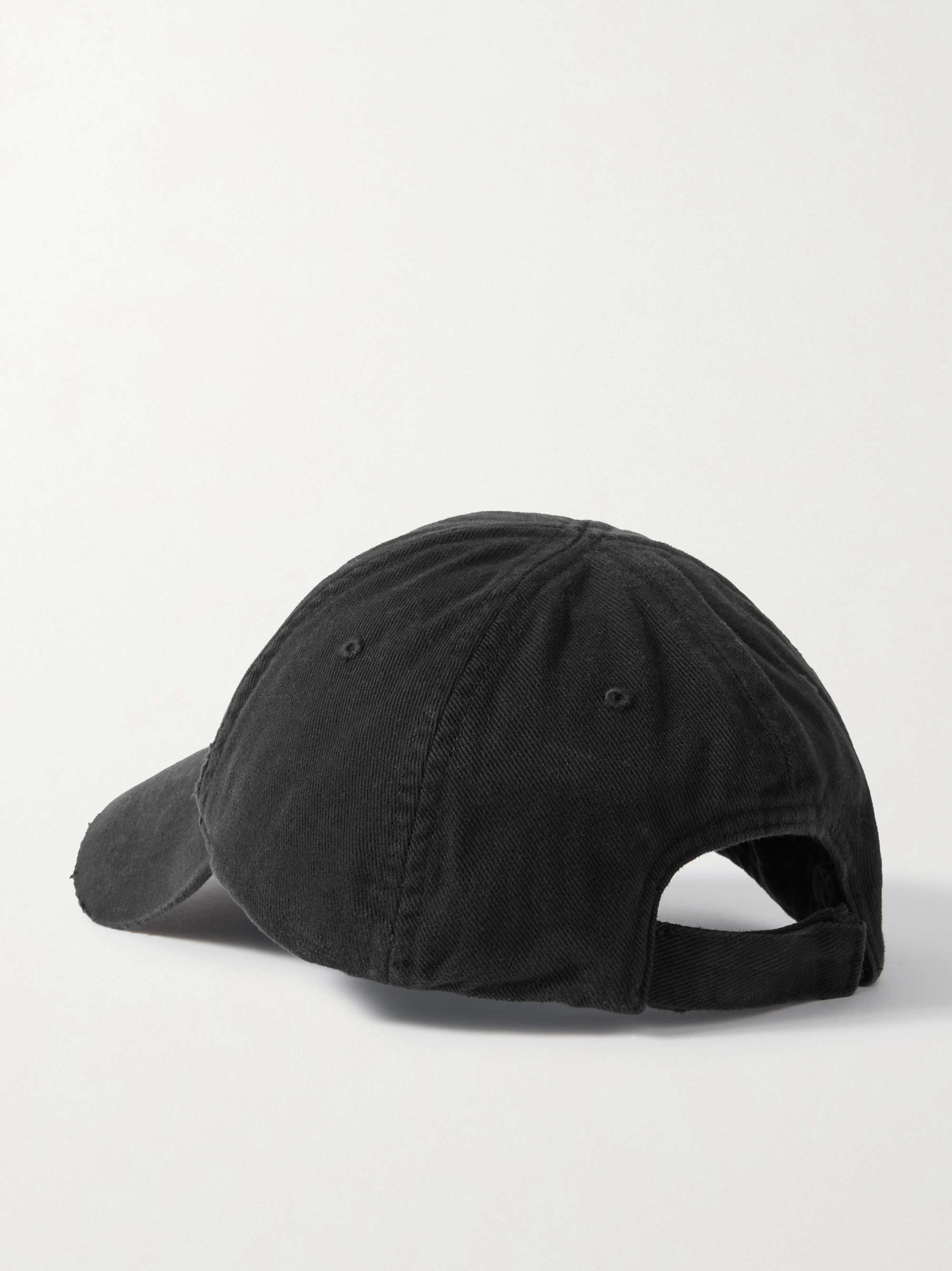 BALENCIAGA Baseballkappe aus Baumwoll-Twill mit Stickerei in Distressed-Optik