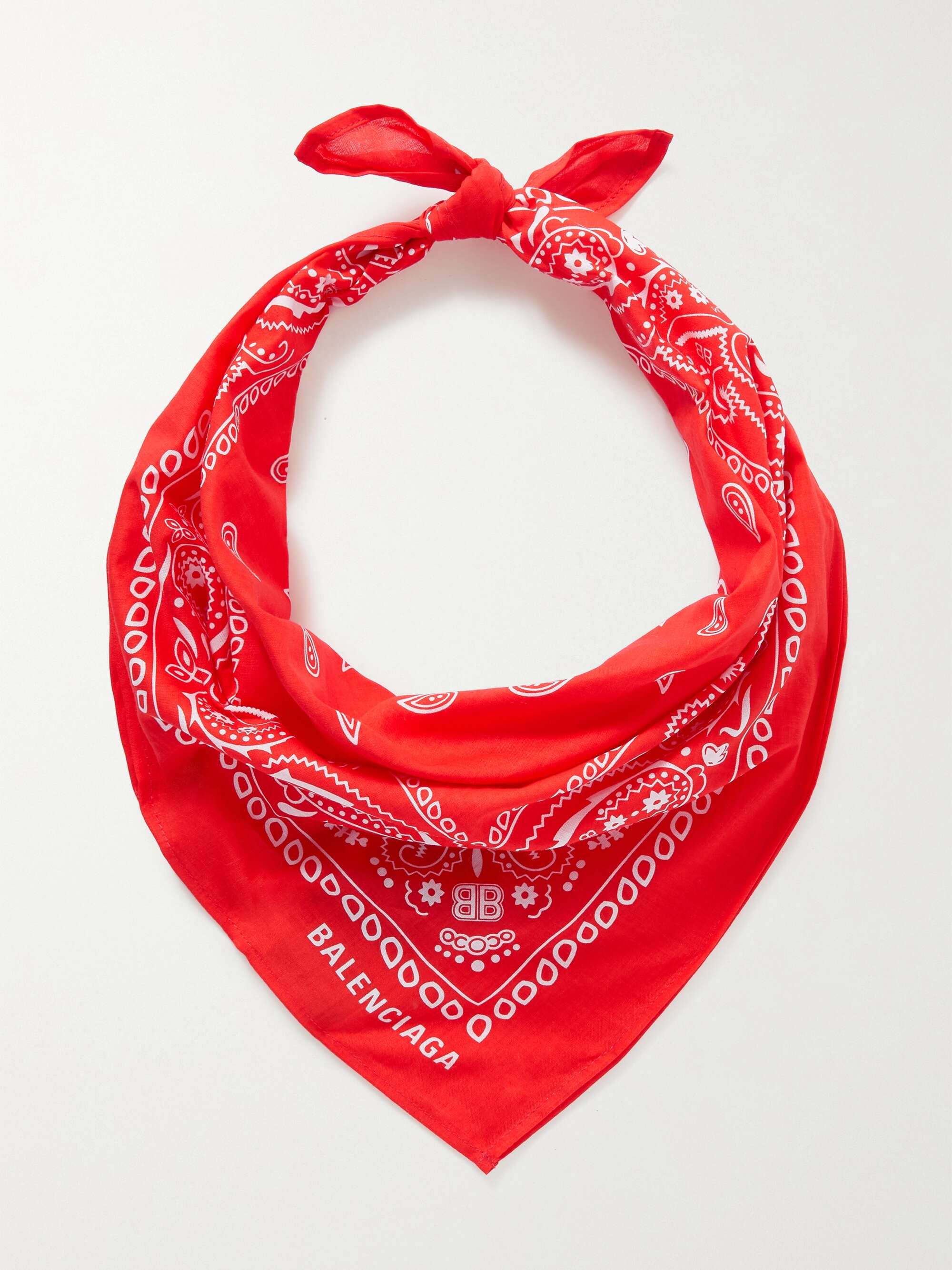 BALENCIAGA Printed cotton-voile scarf