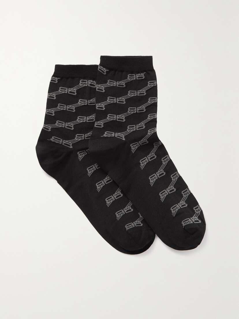 Balenciaga Jacquard-knit Cotton-blend Socks